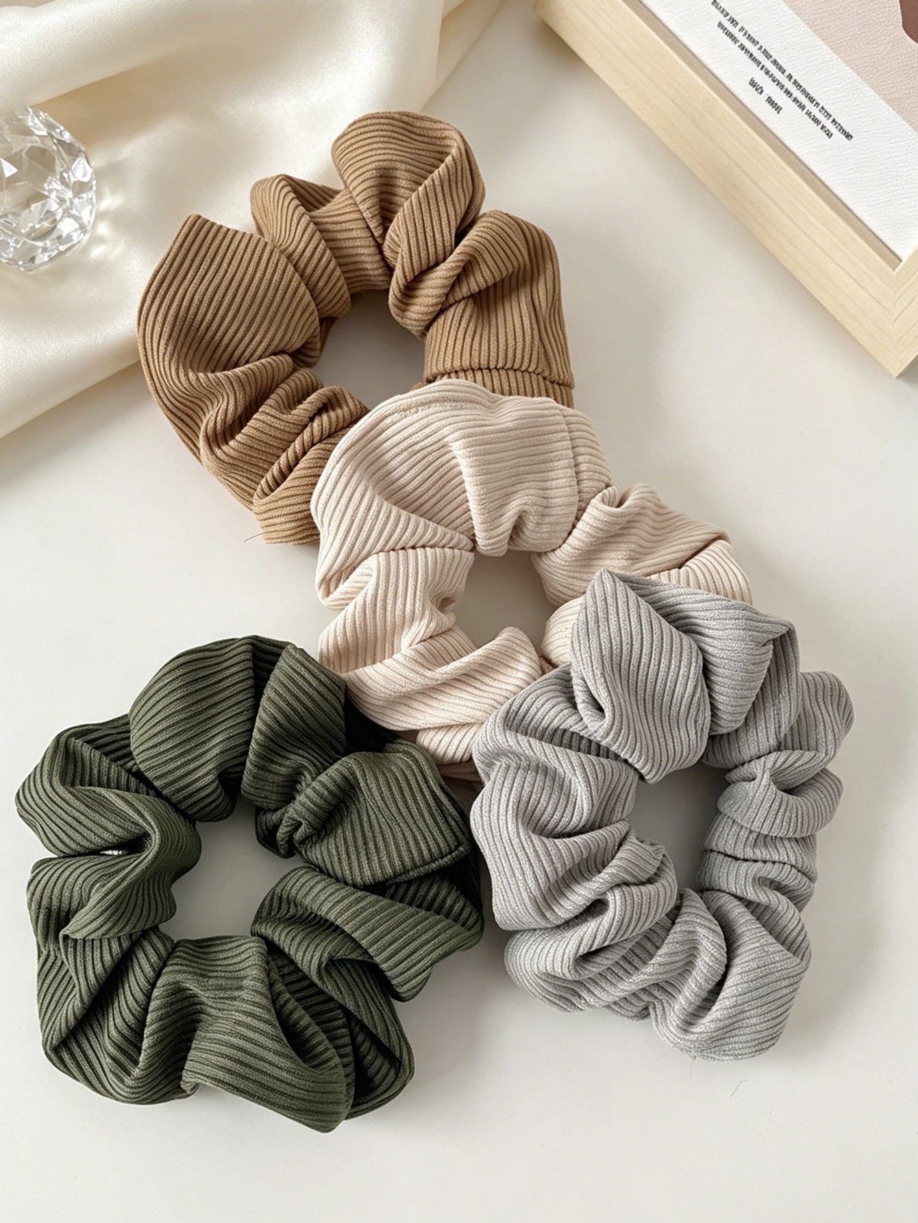 Set of 4 - Textured Hair Scrunchies