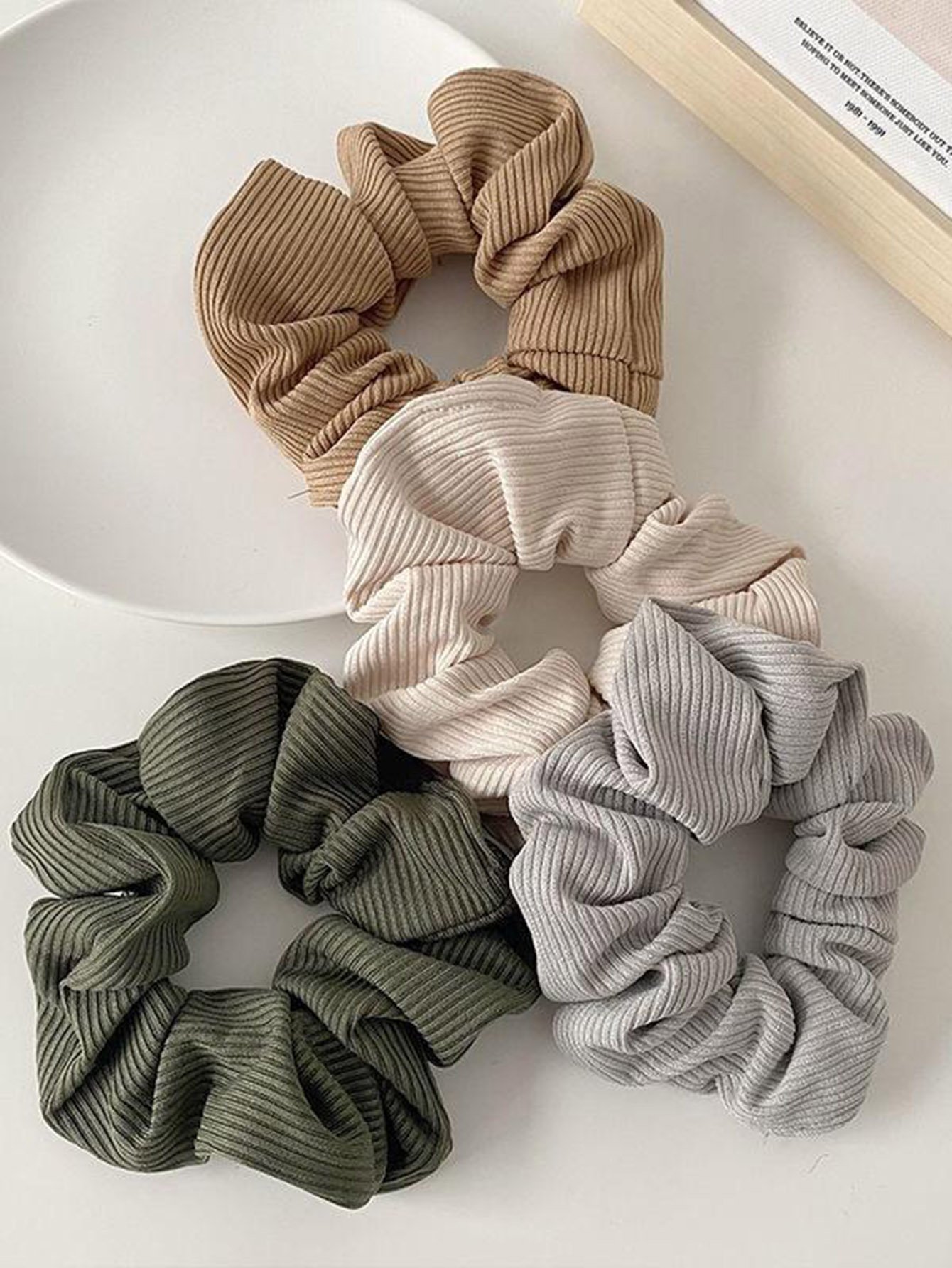 Set of 4 - Textured Hair Scrunchies