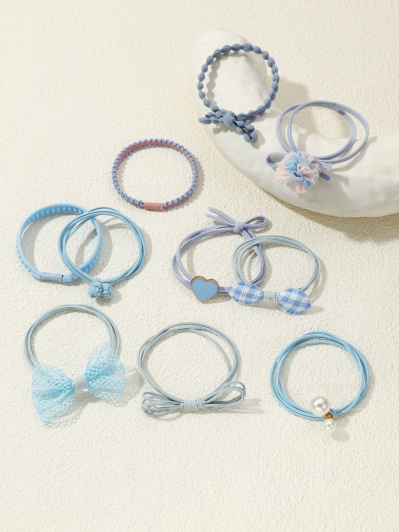 Set of 10 - Bow Detail Hair Ties