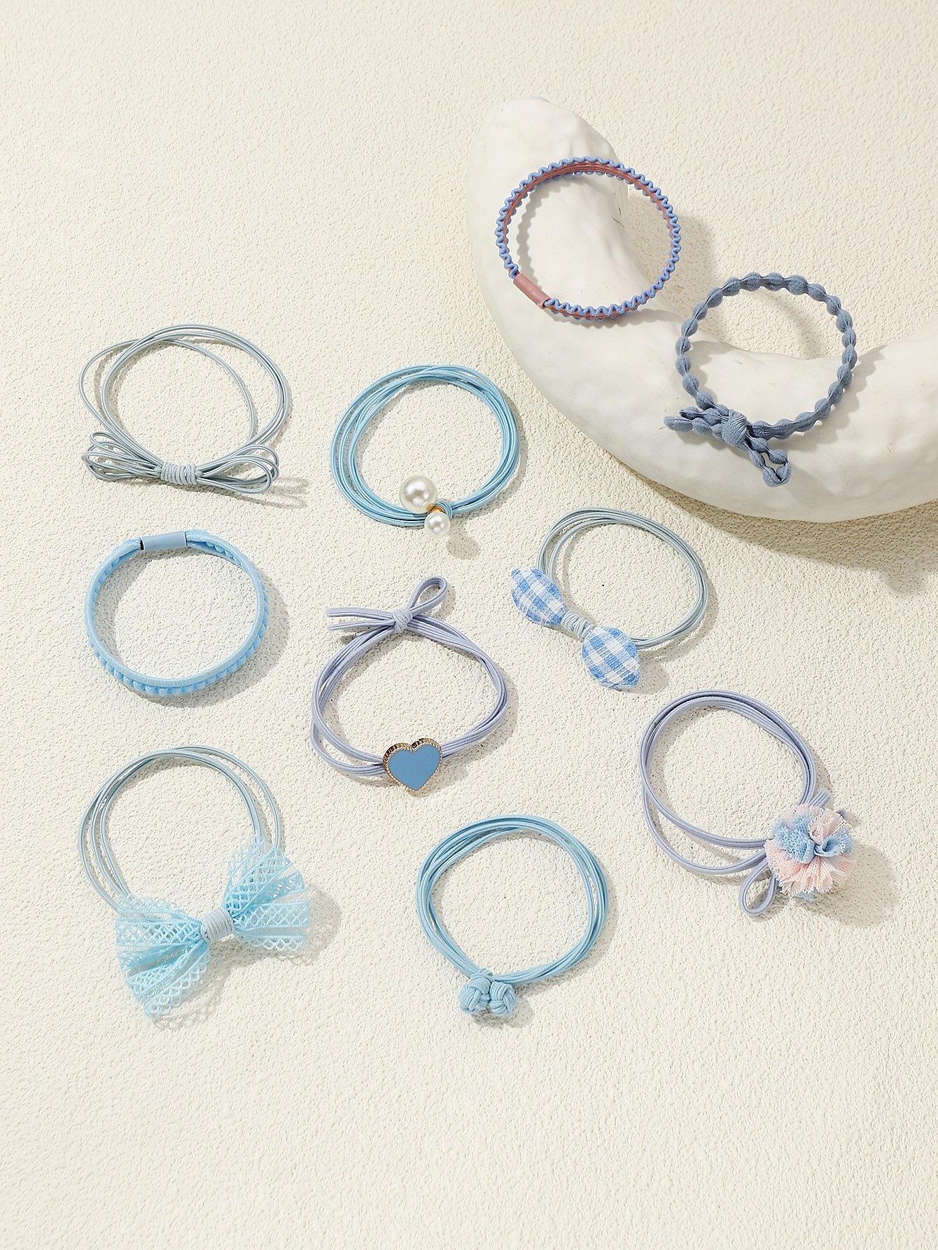 Set of 10 - Bow Detail Hair Ties