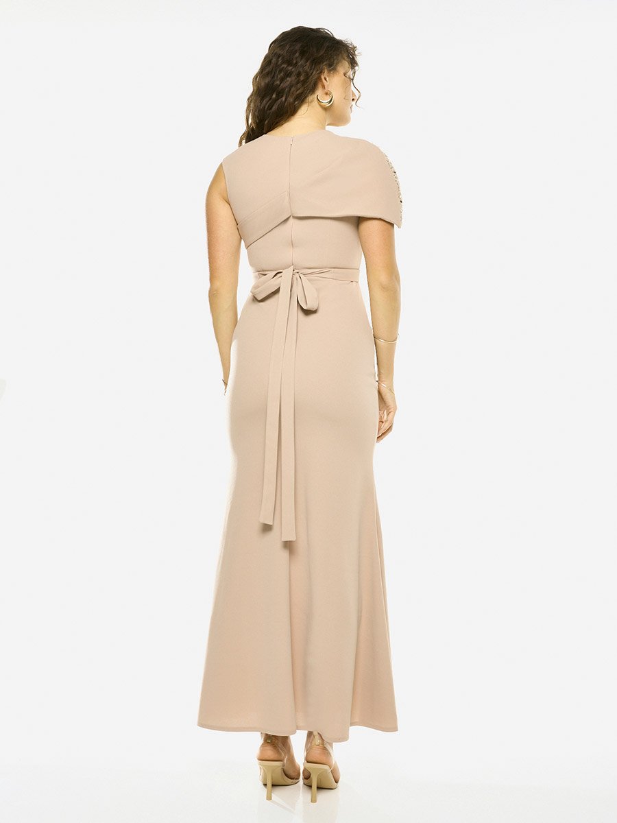 Embellished Overlay Gown Maxi Dress