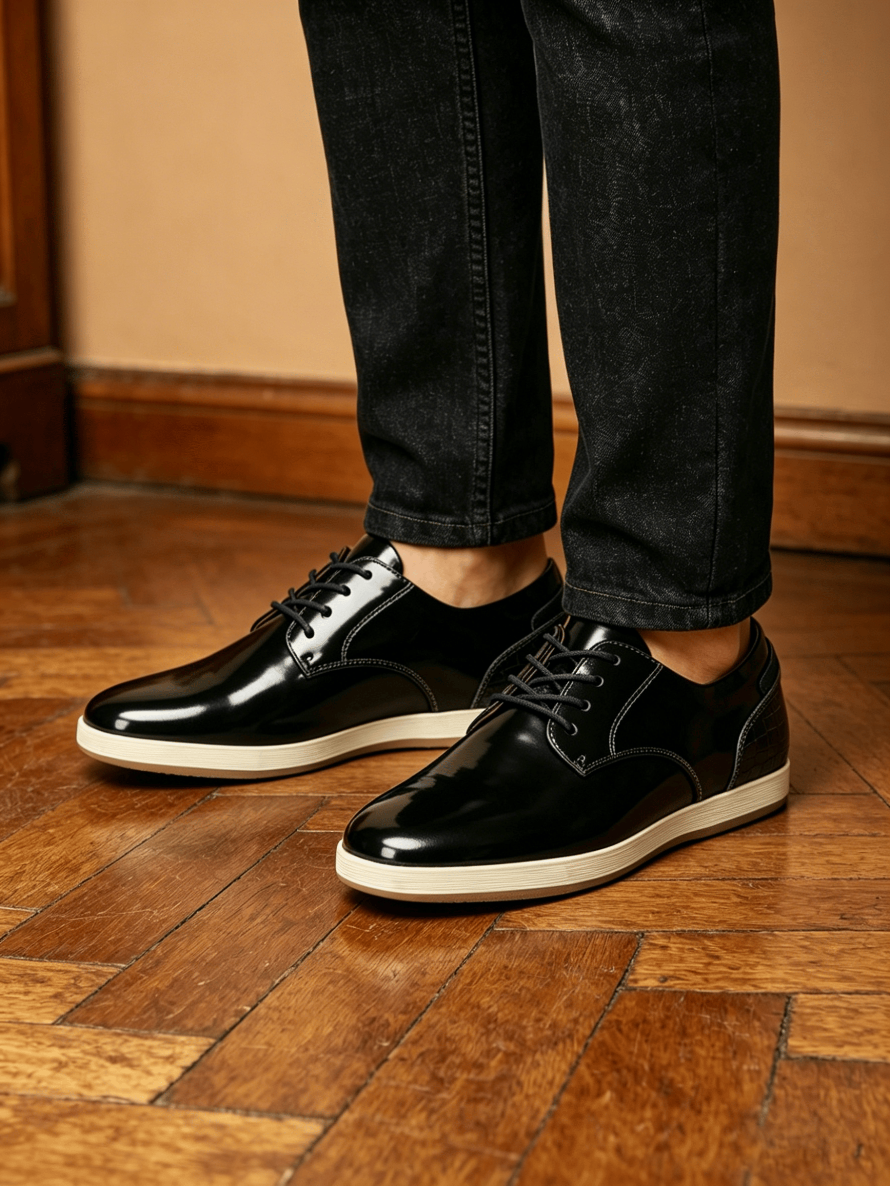 Black Patent Casual Shoes