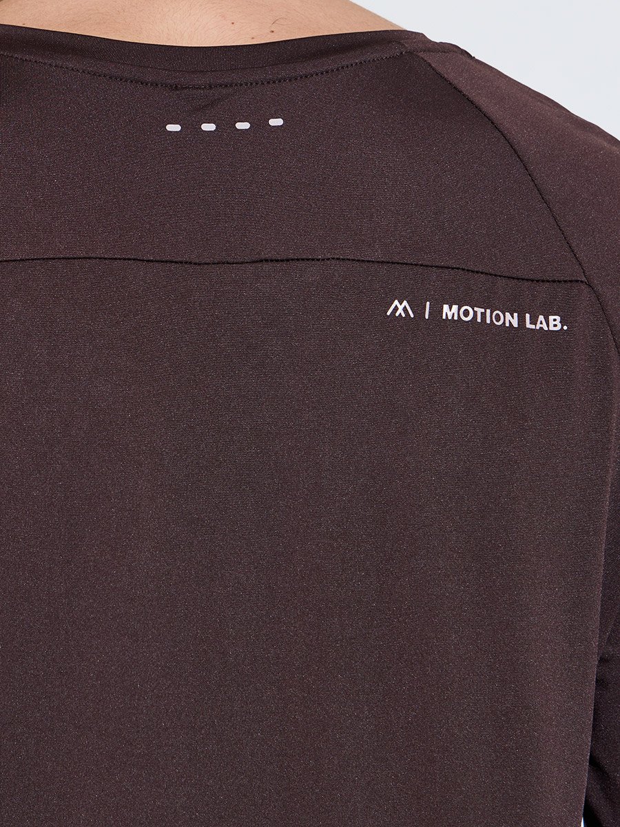Brown Solid Muscle Fit Long Sleeve Running T-Shirt
