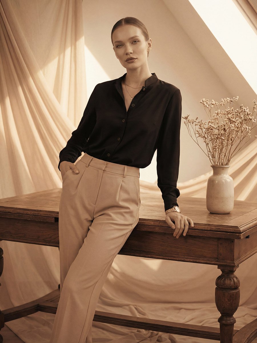 Black Solid Regular Fit Shirt