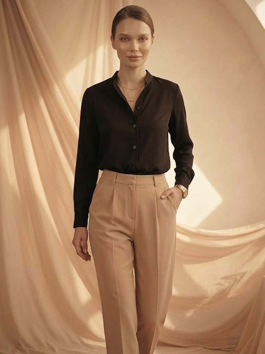 Black Solid Regular Fit Shirt