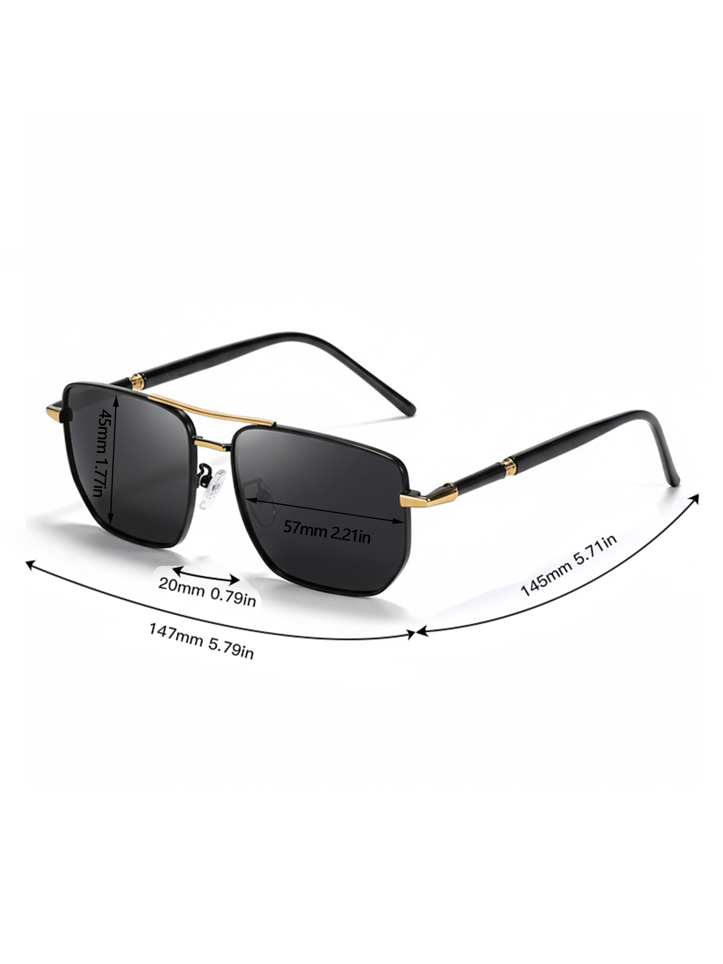 Gold Square Aviator Sunglasses