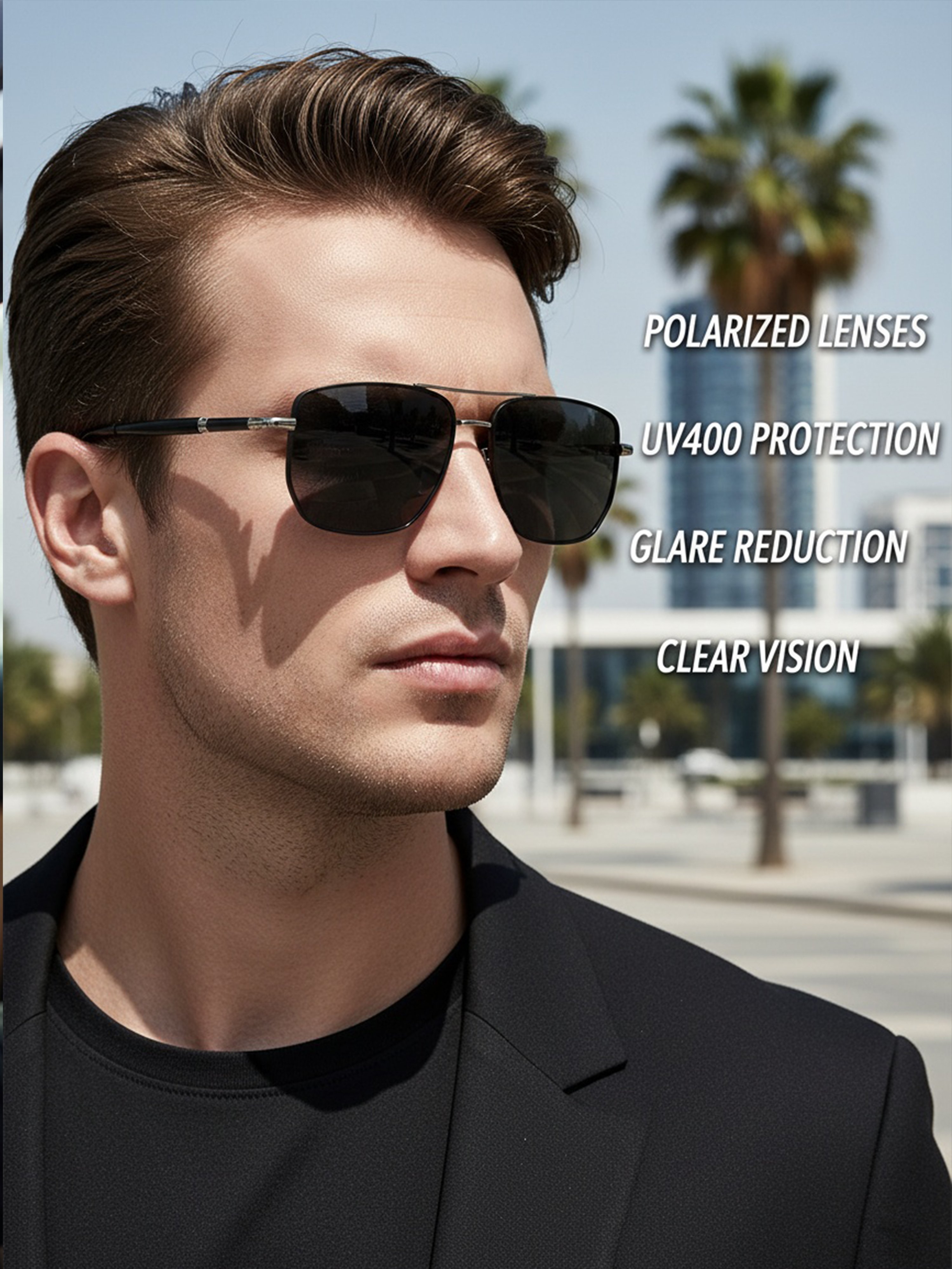 Silver Square Frame Sunglasses