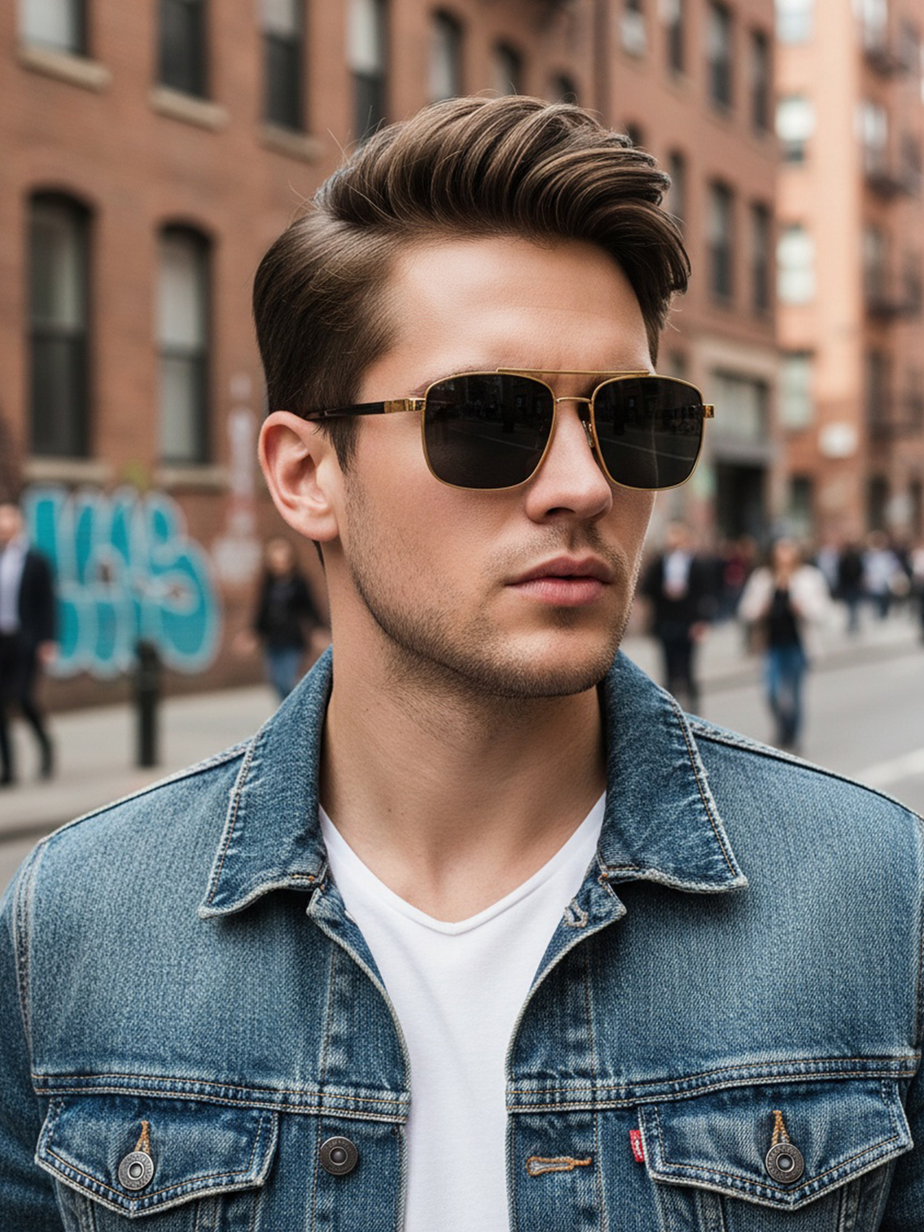 Gold Square Frame Sunglasses