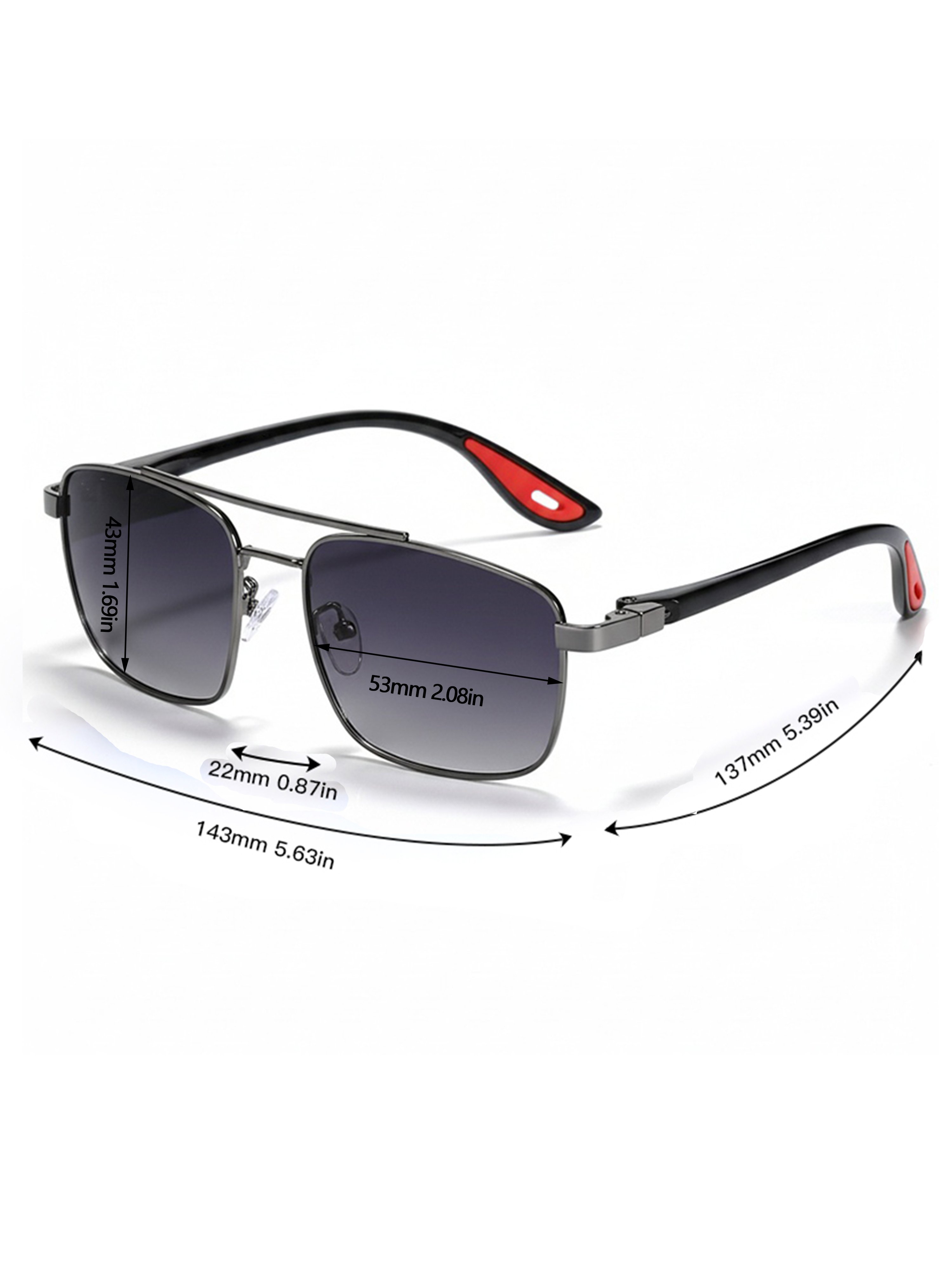 Silver Square Aviator Sunglasses