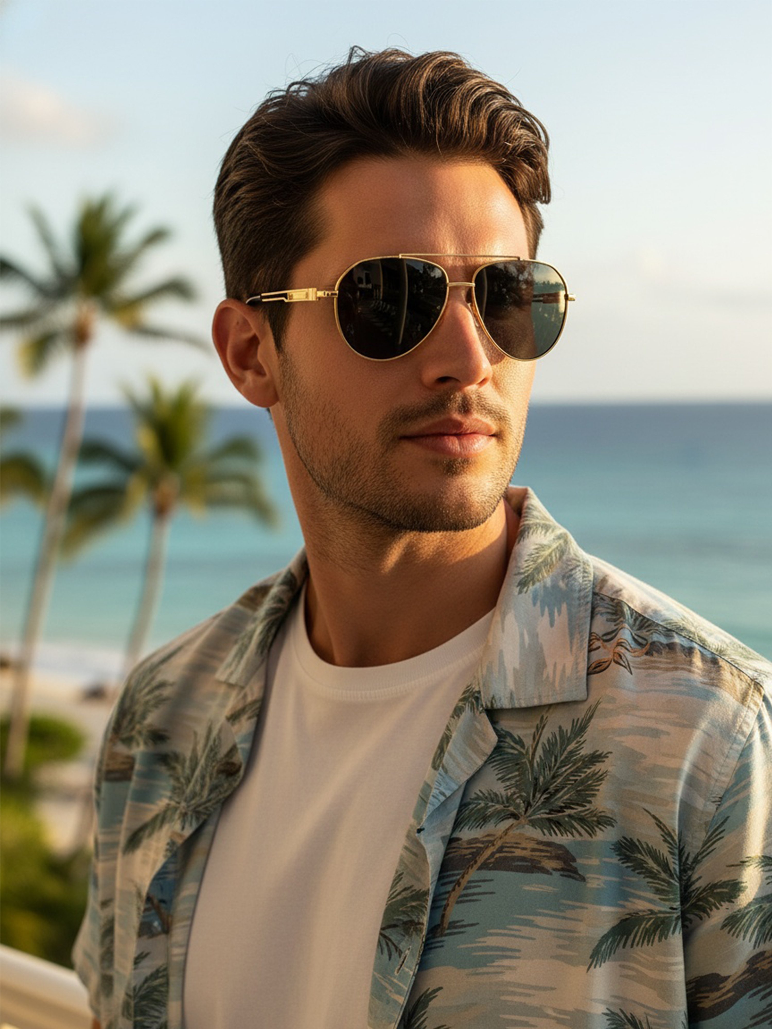 Golden Aviator Sunglasses
