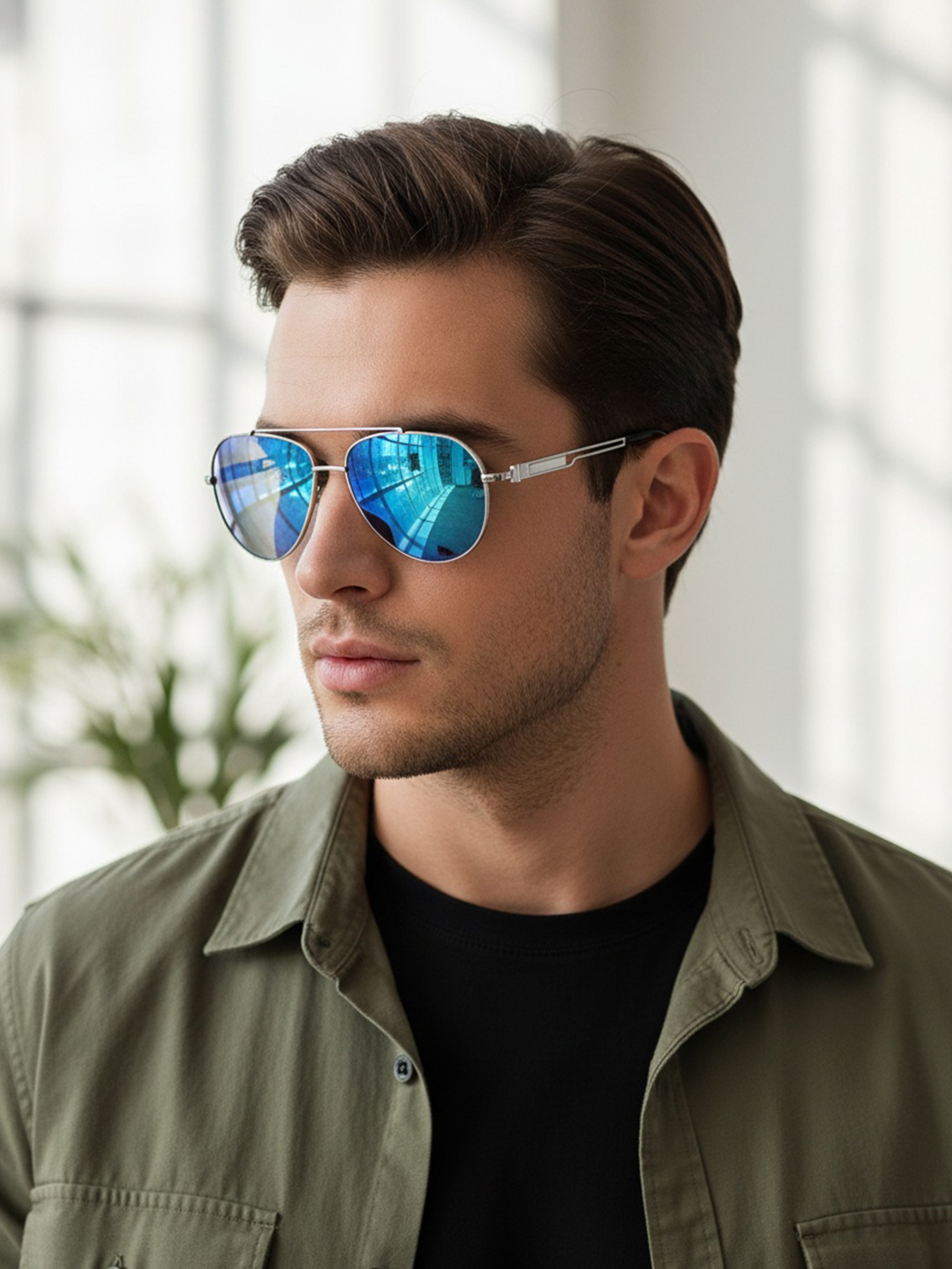 Aviator Blue Mirror Sunglasses