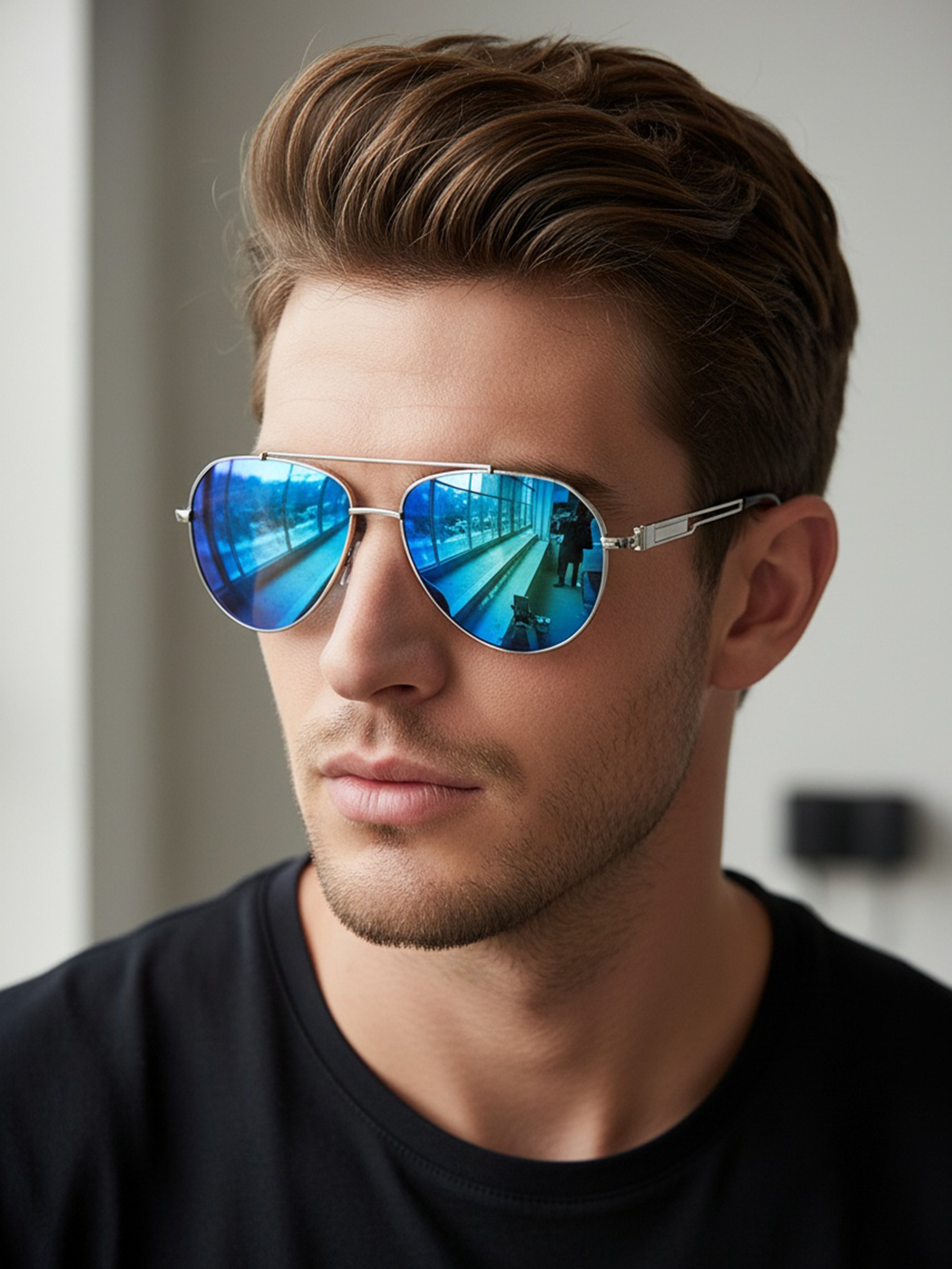 Aviator Blue Mirror Sunglasses