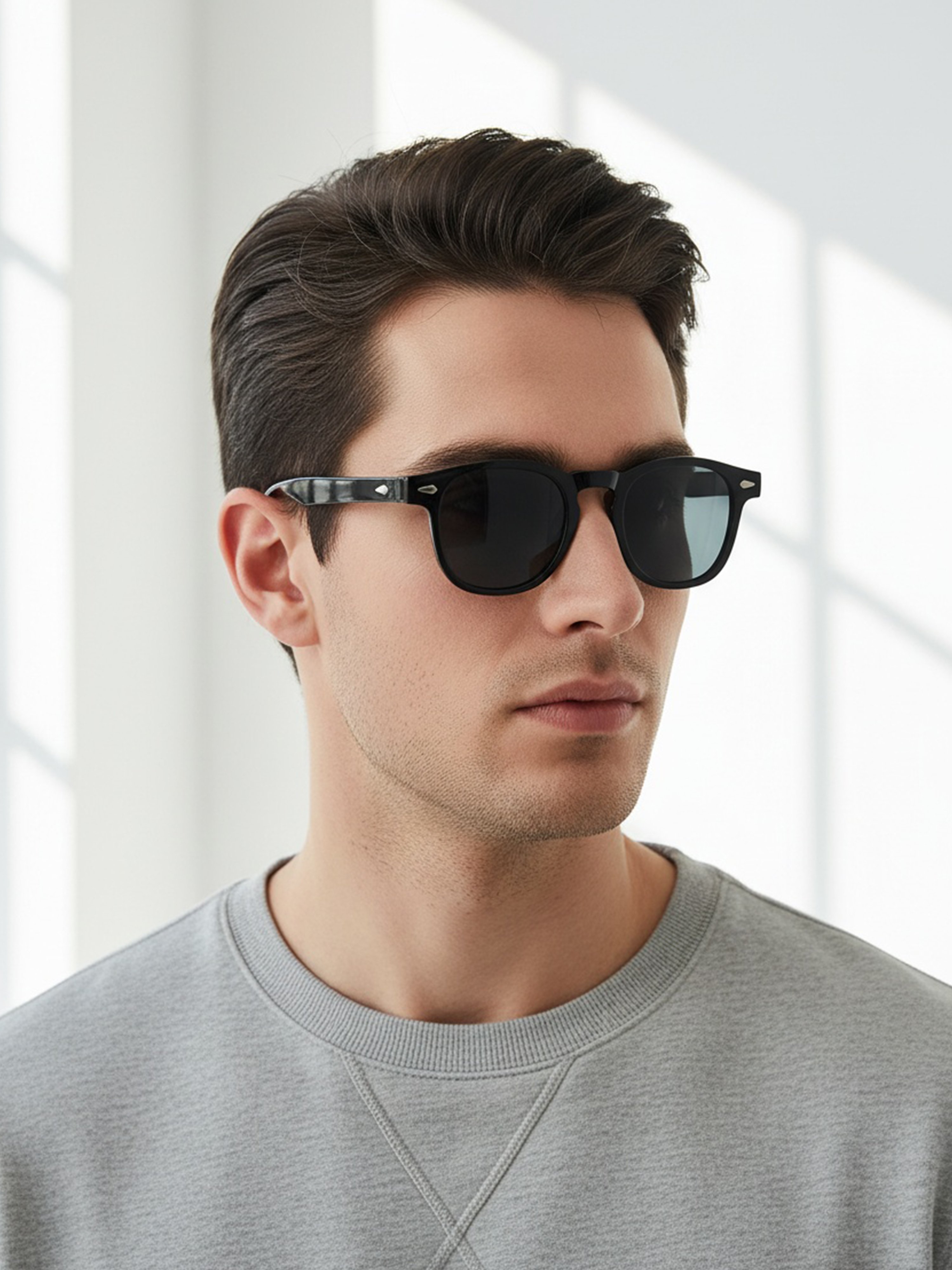Black Round Frame Sunglasses