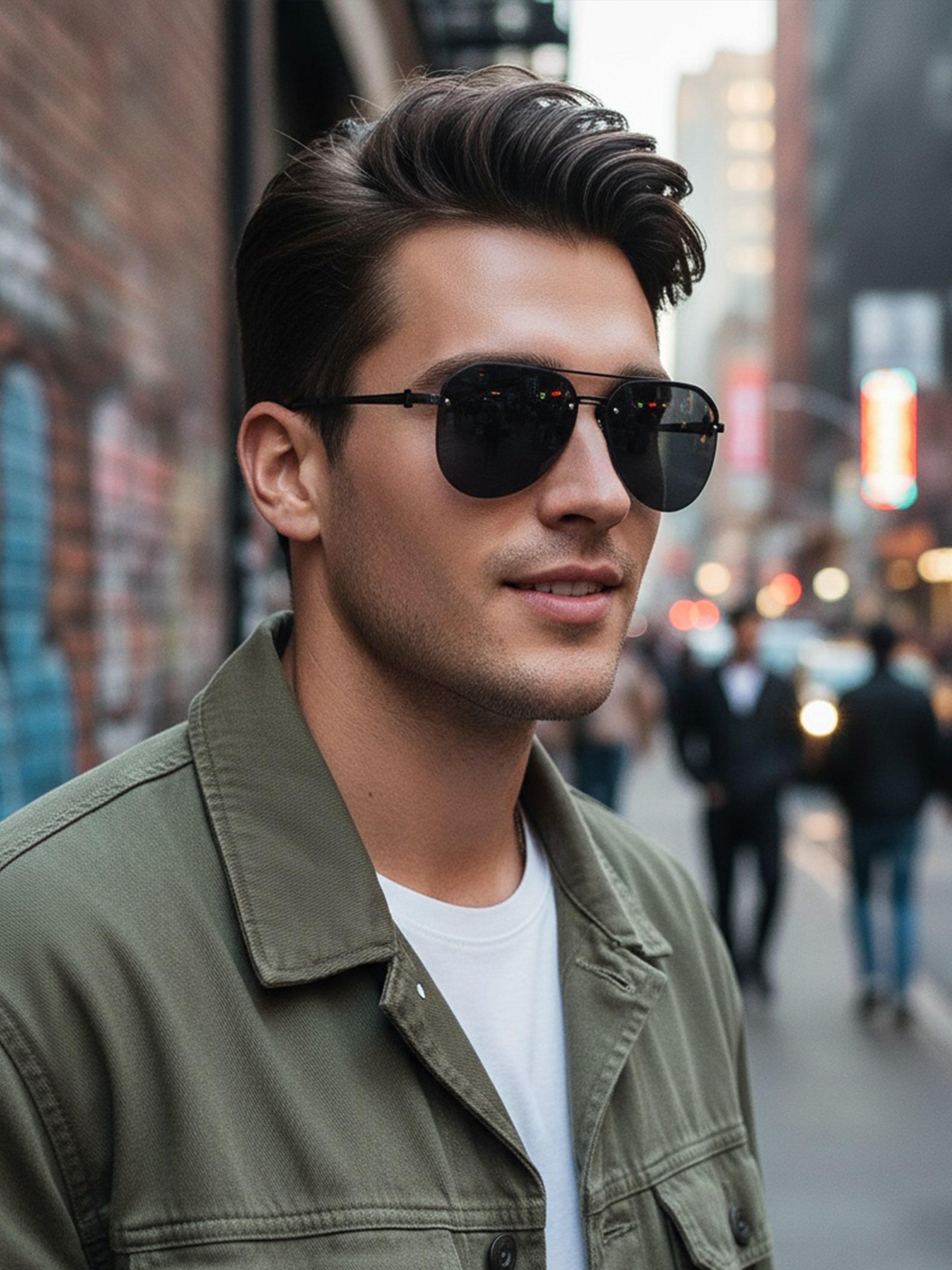 Black Aviator Sunglasses