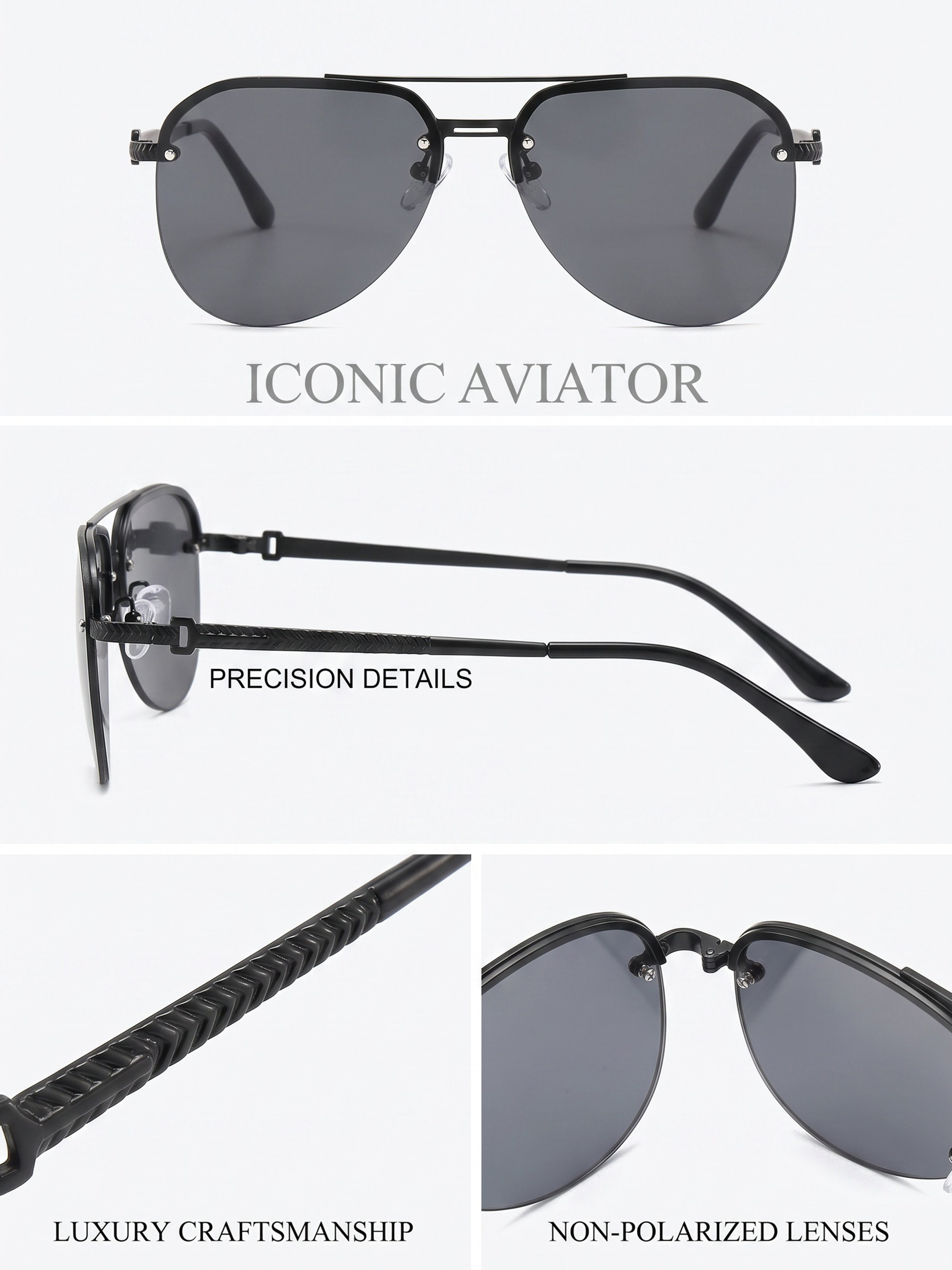Black Aviator Sunglasses