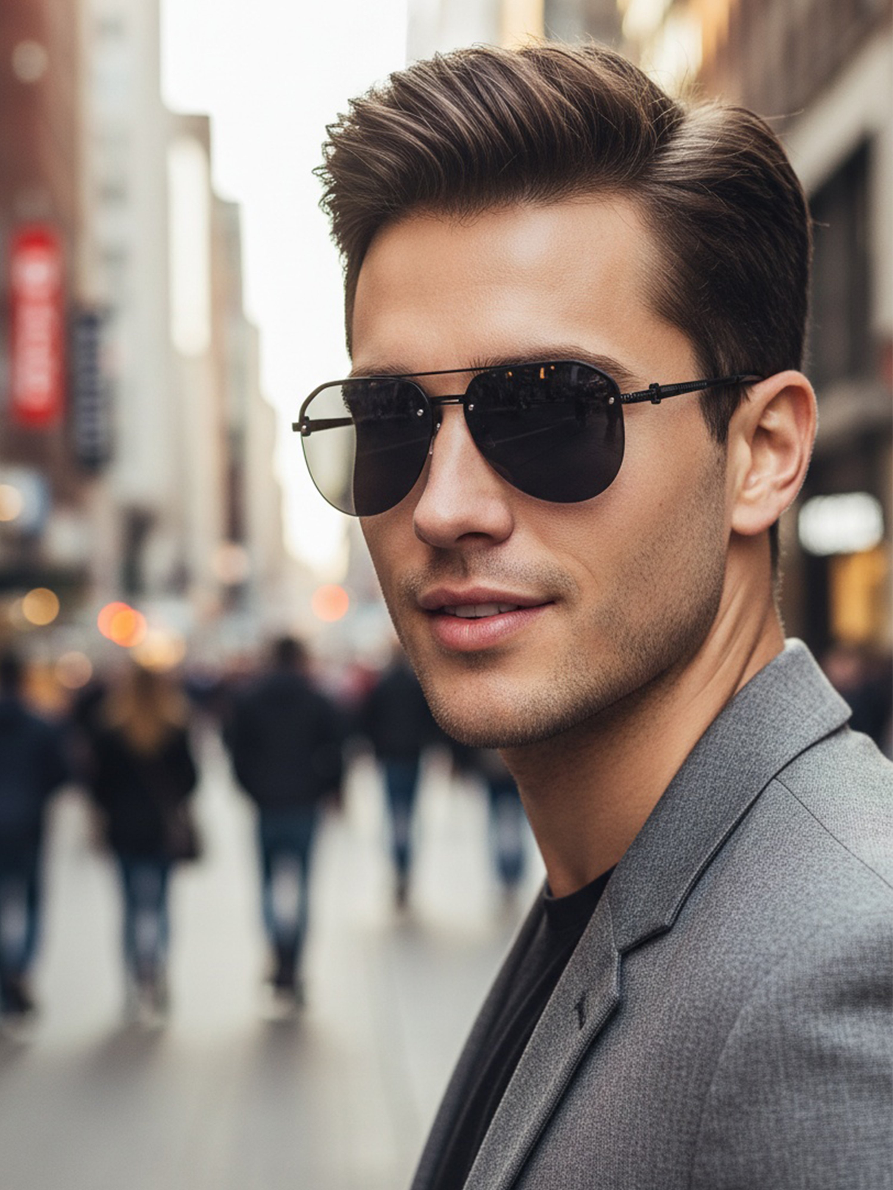 Black Aviator Sunglasses