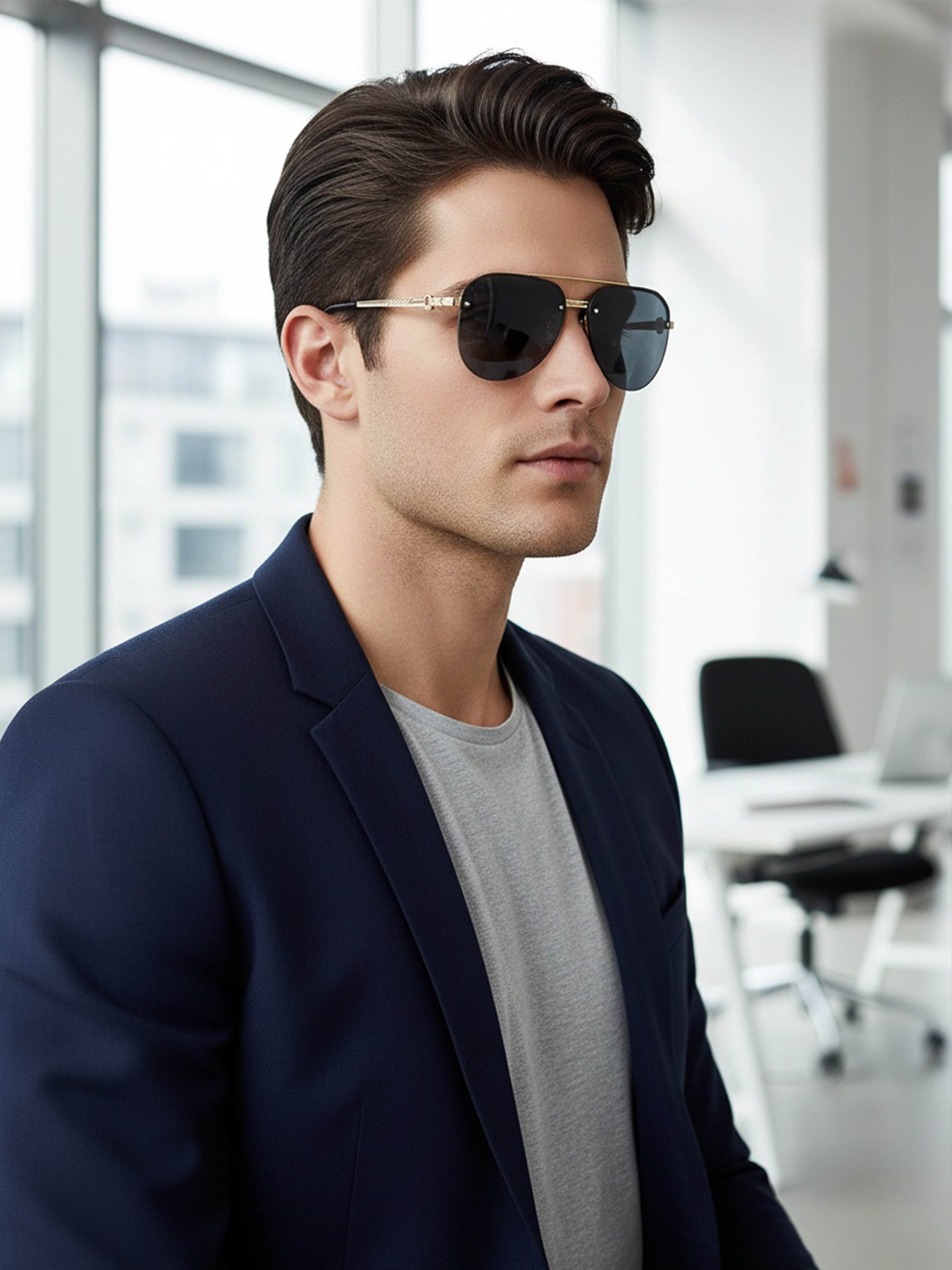 Gold Aviator Sunglasses