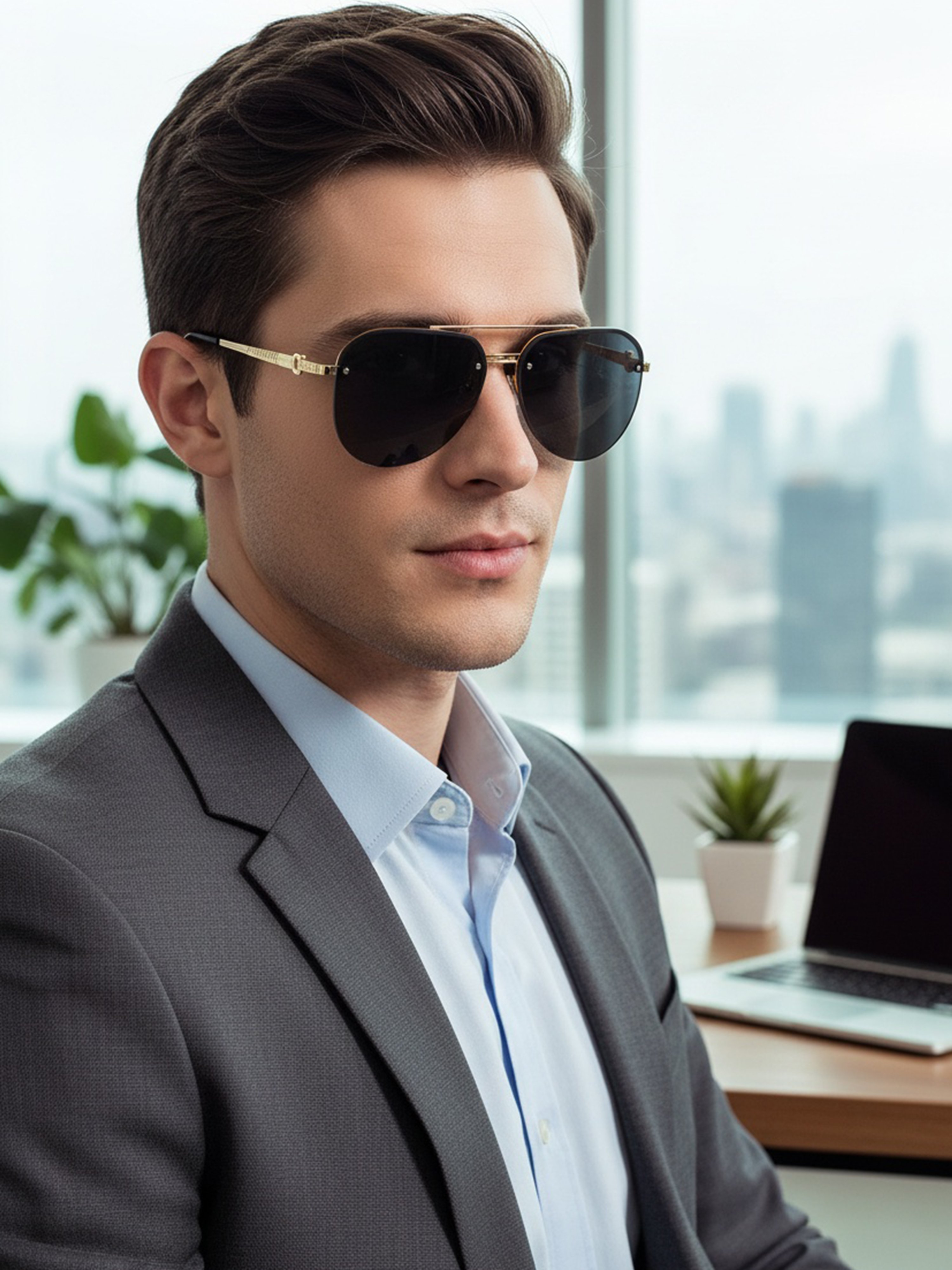 Gold Aviator Sunglasses