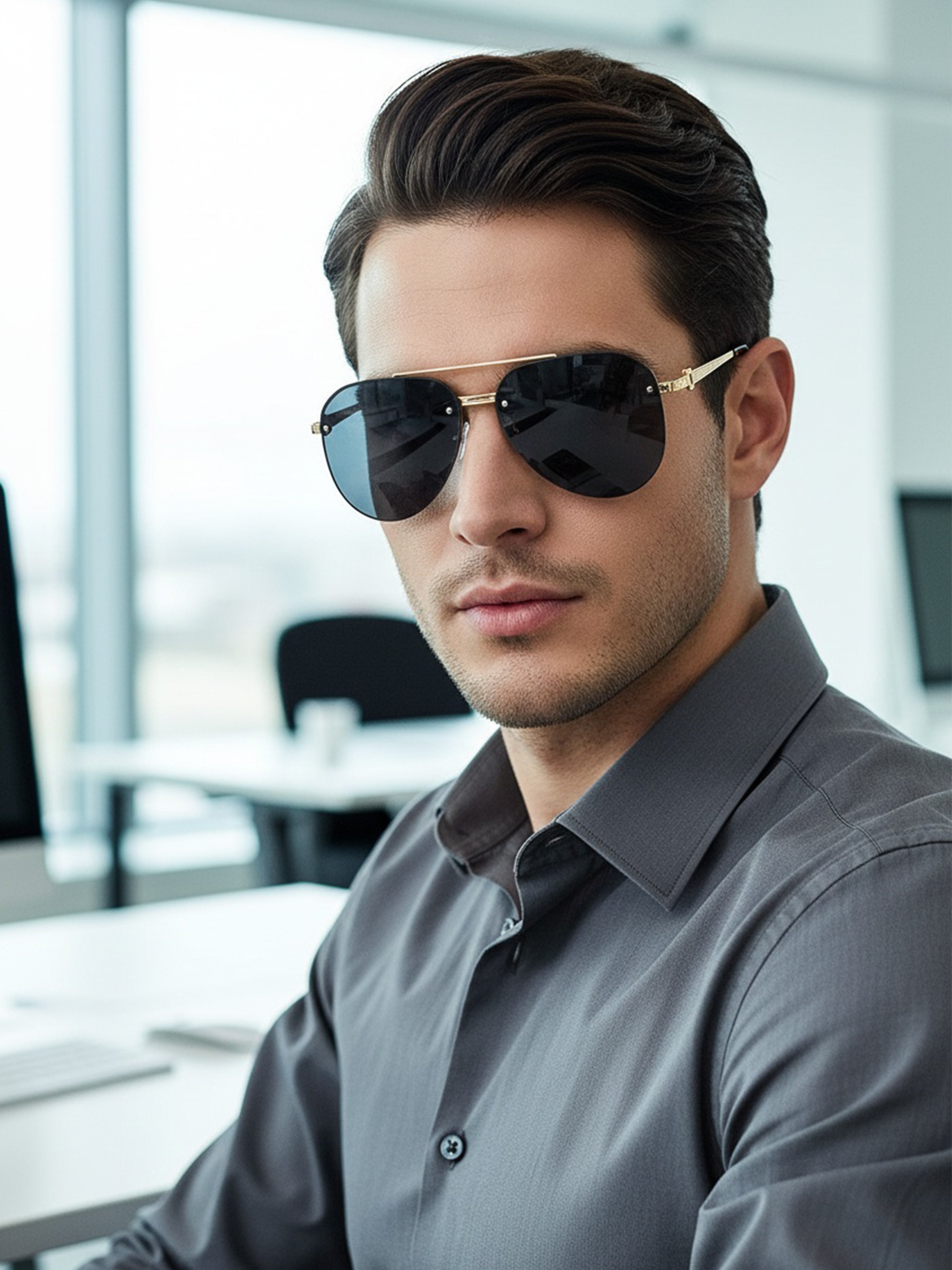 Gold Aviator Sunglasses
