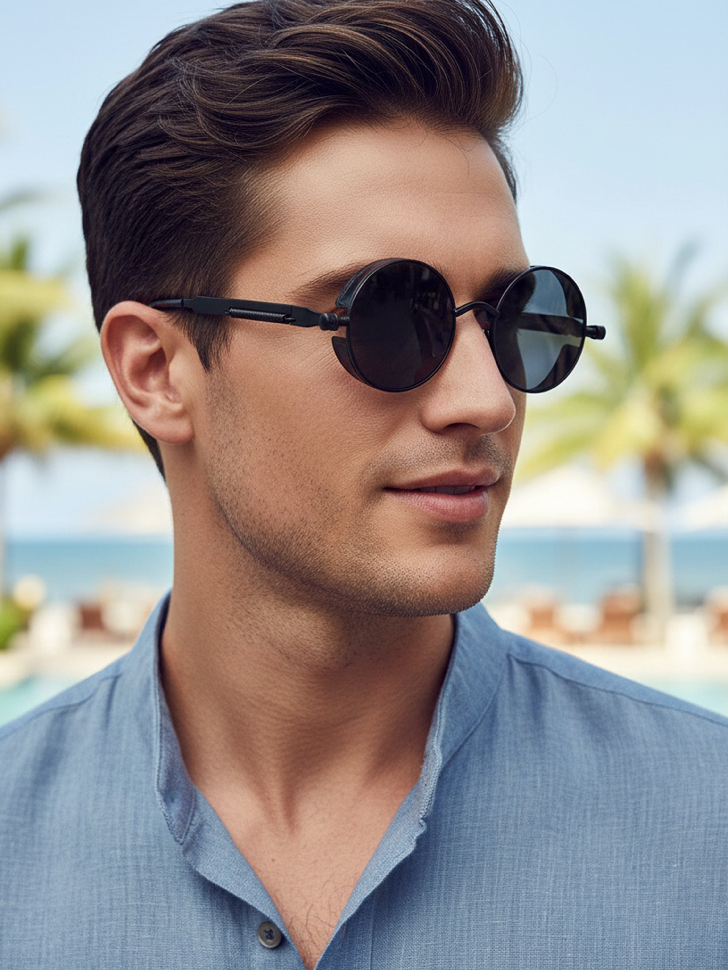 Round Black Sunglasses