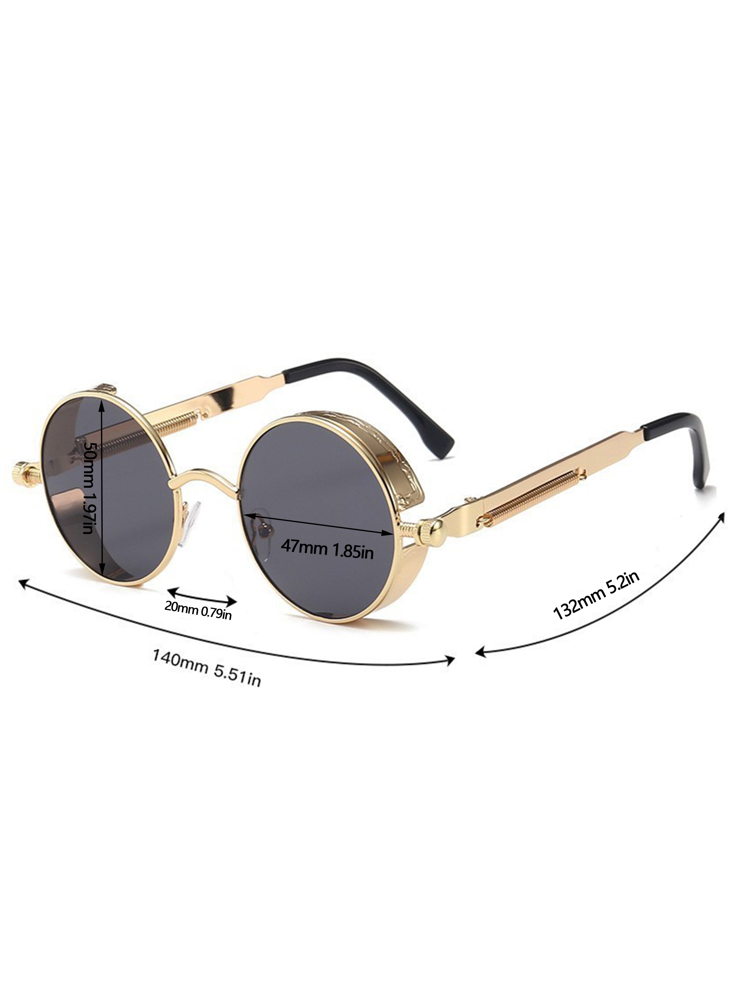 Gold Round Frame Sunglasses