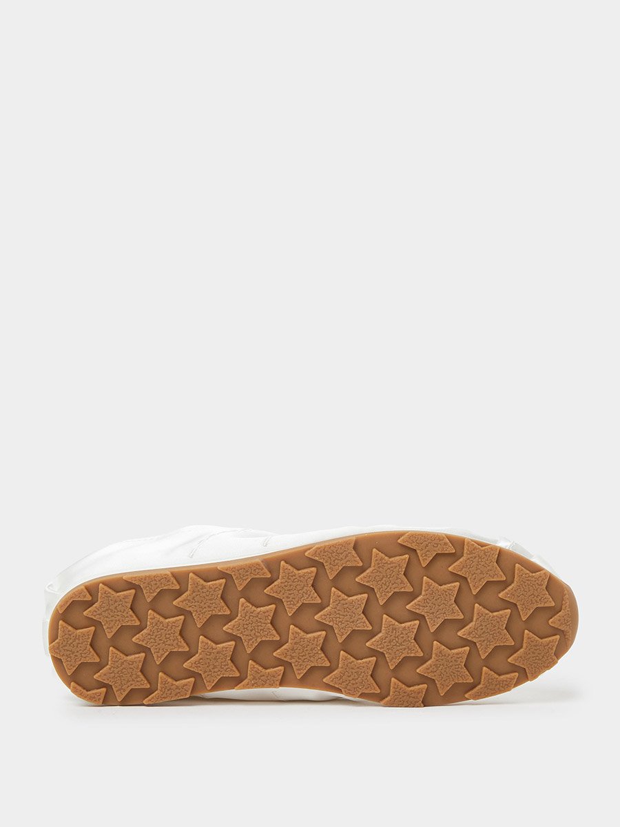 Off White Plain Satin Fitted Cuff Sneakers