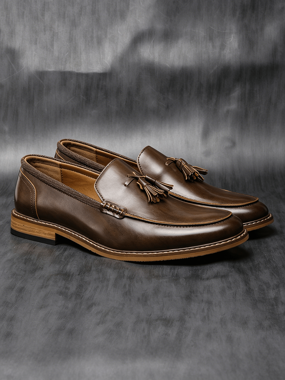 Men Coffee Brown Tassel Loafers