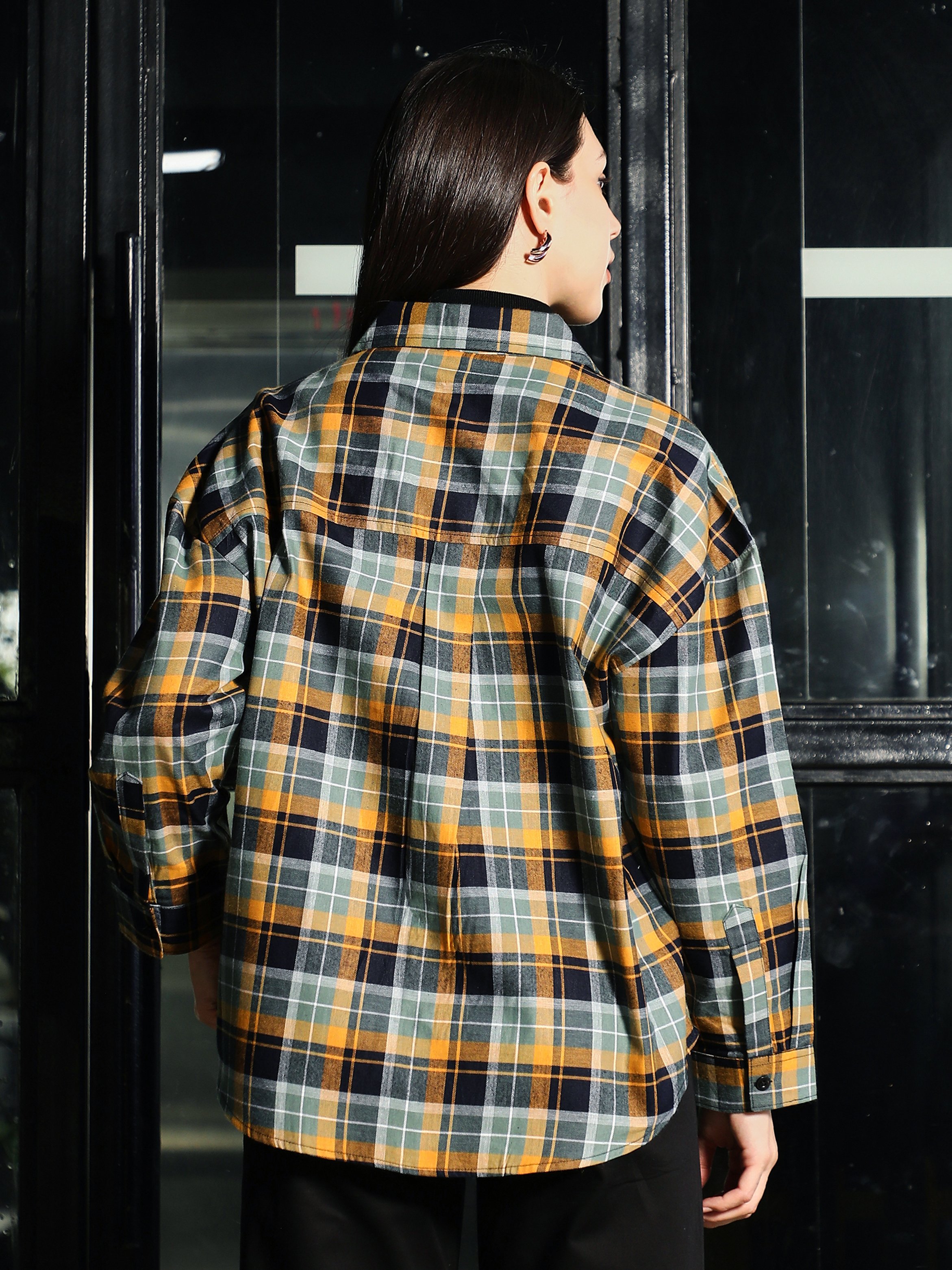 Plaid Oversized Long Sleeve Shirt