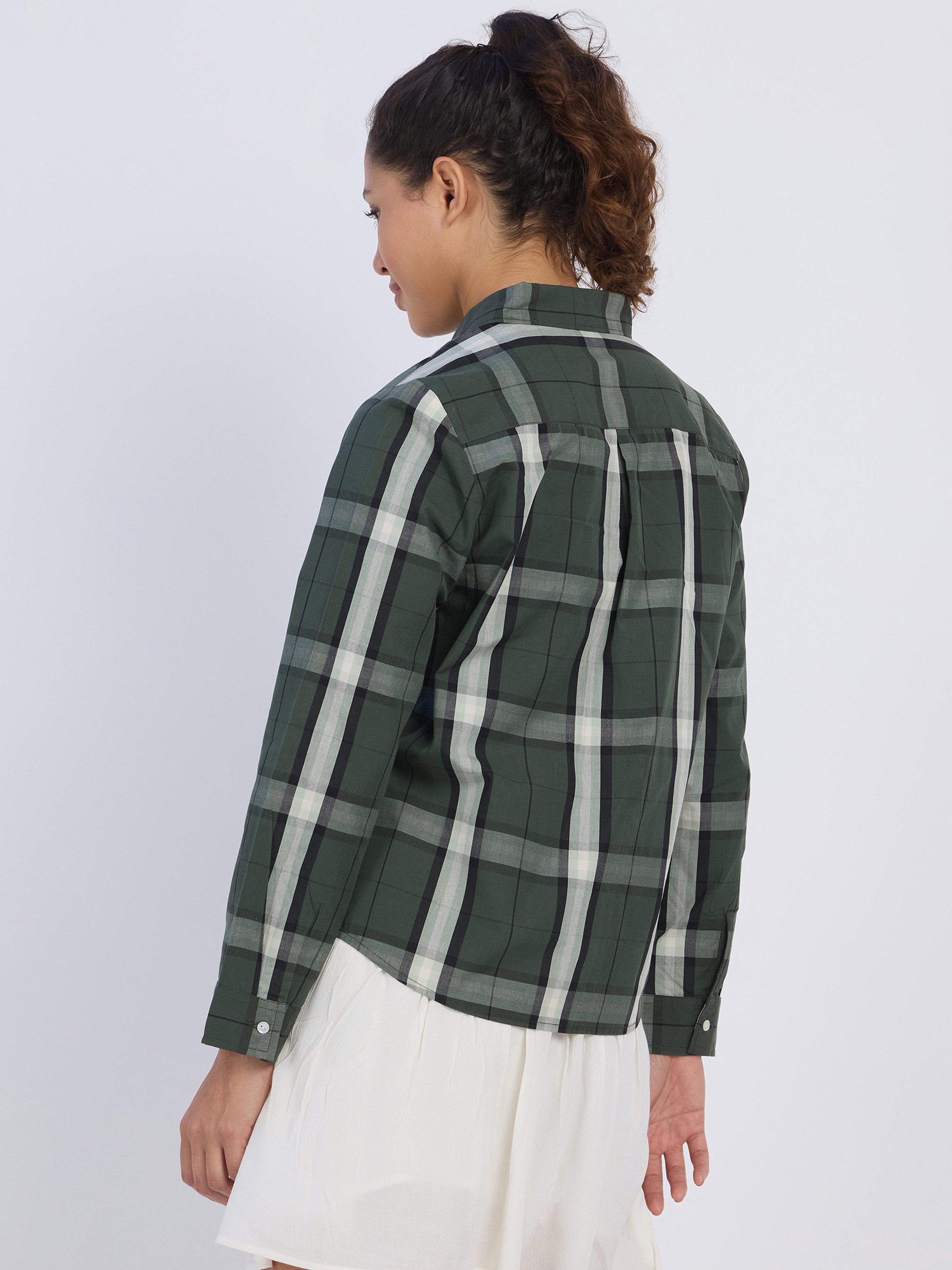 Green Tartan Plaid Long Sleeve Shirt