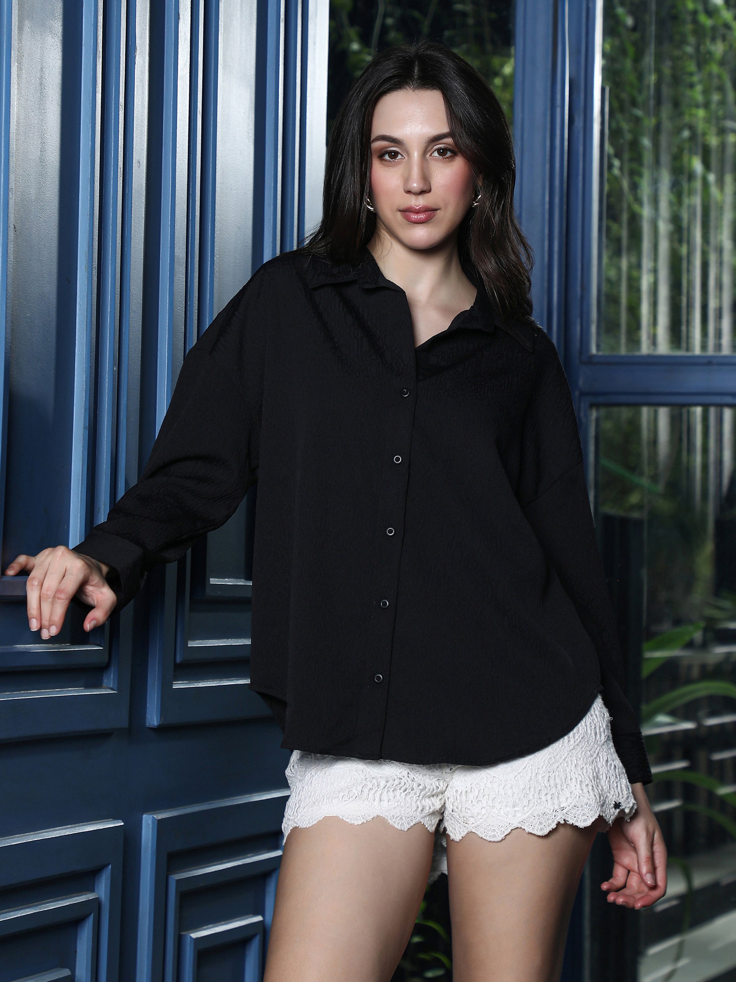 Black Long Sleeve Oversized Shirt