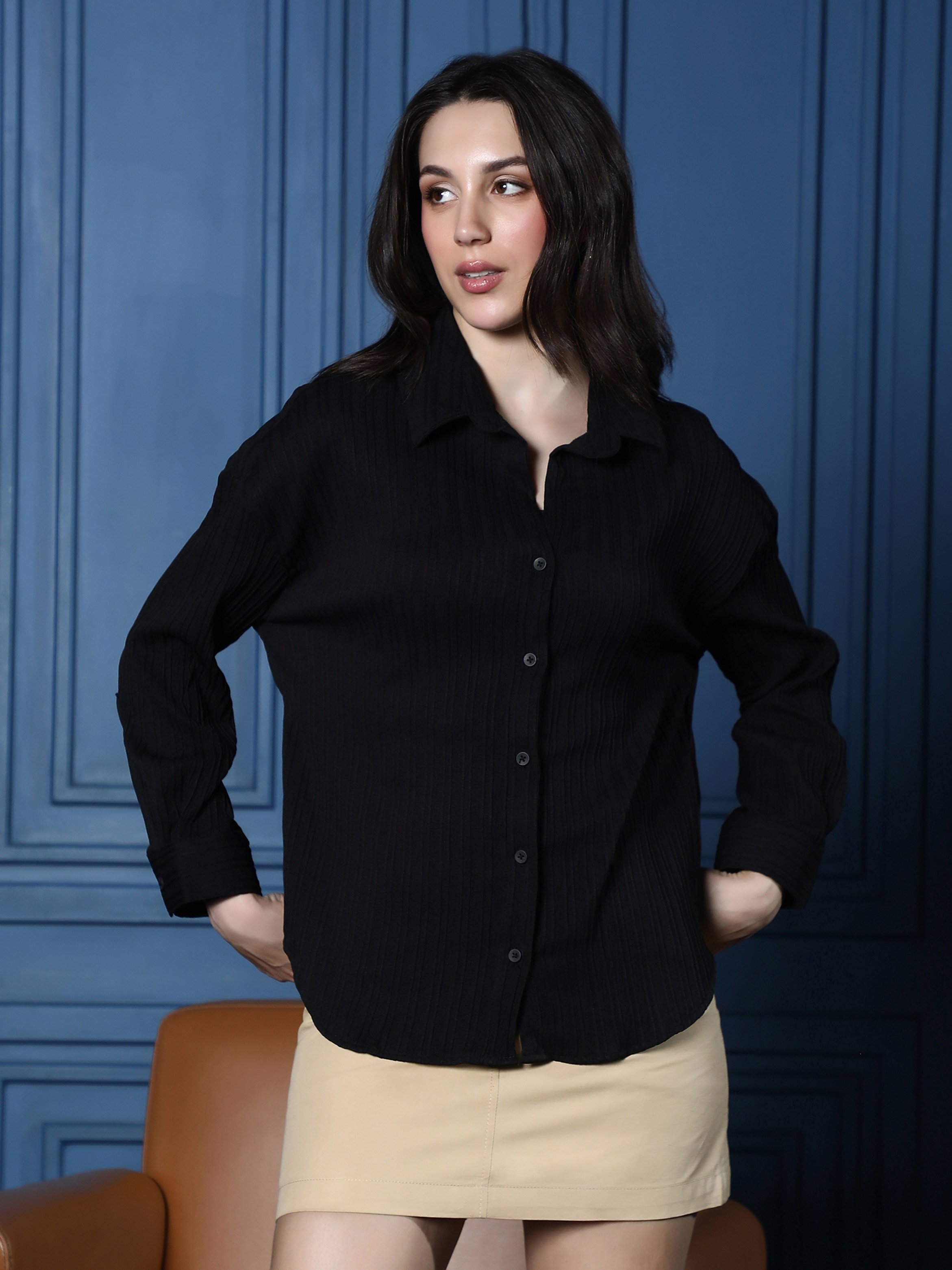 Black Long Sleeve Oversized Shirt