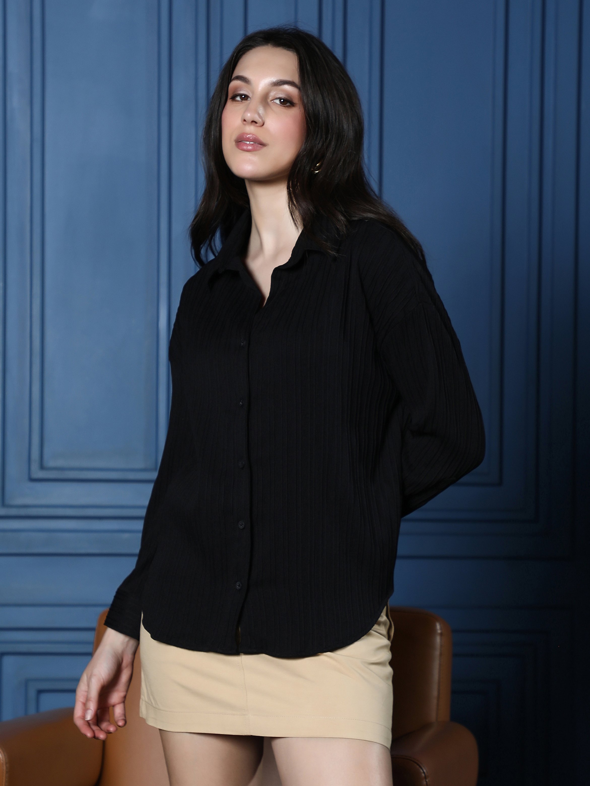 Black Long Sleeve Oversized Shirt