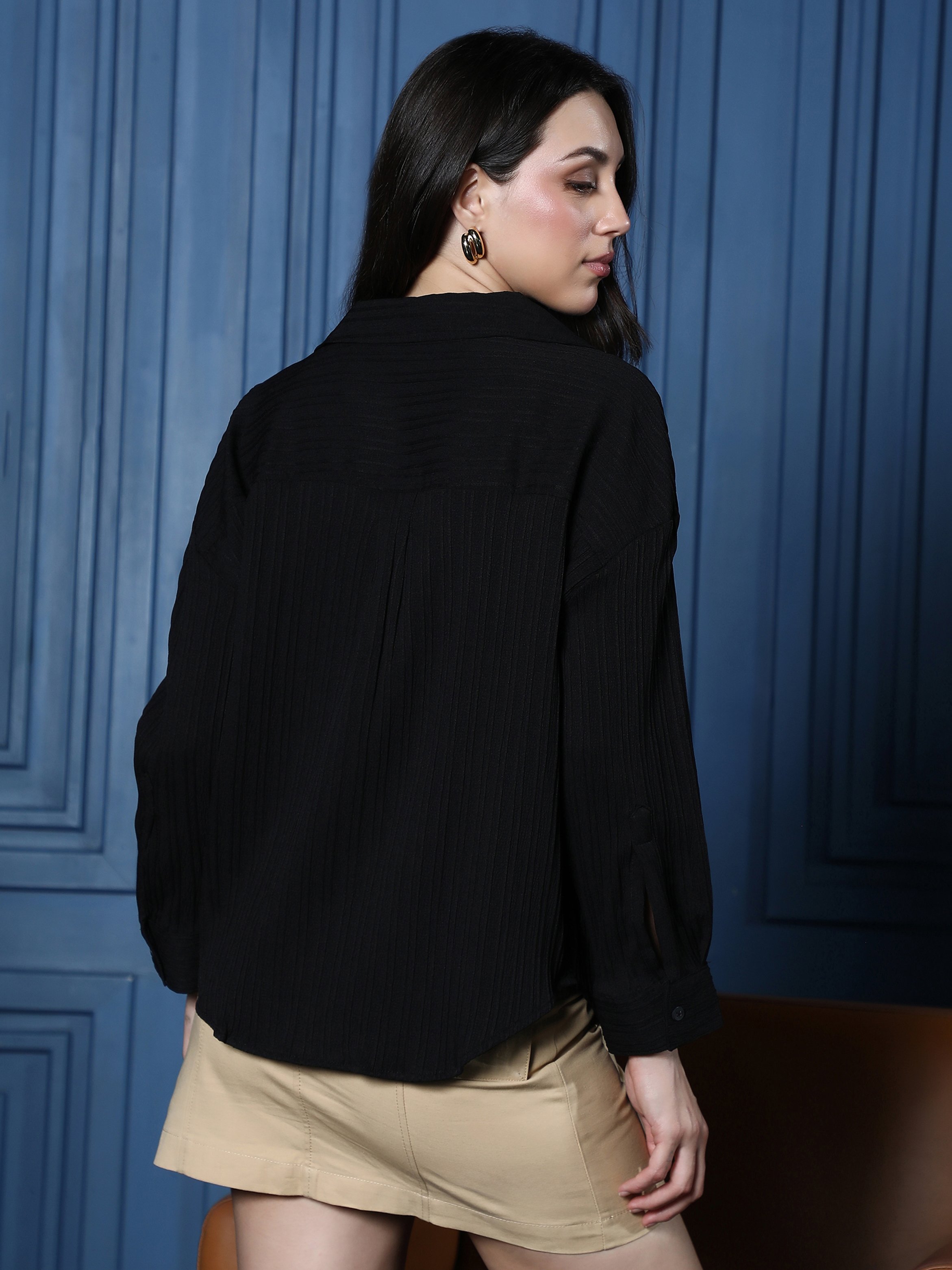 Black Long Sleeve Oversized Shirt