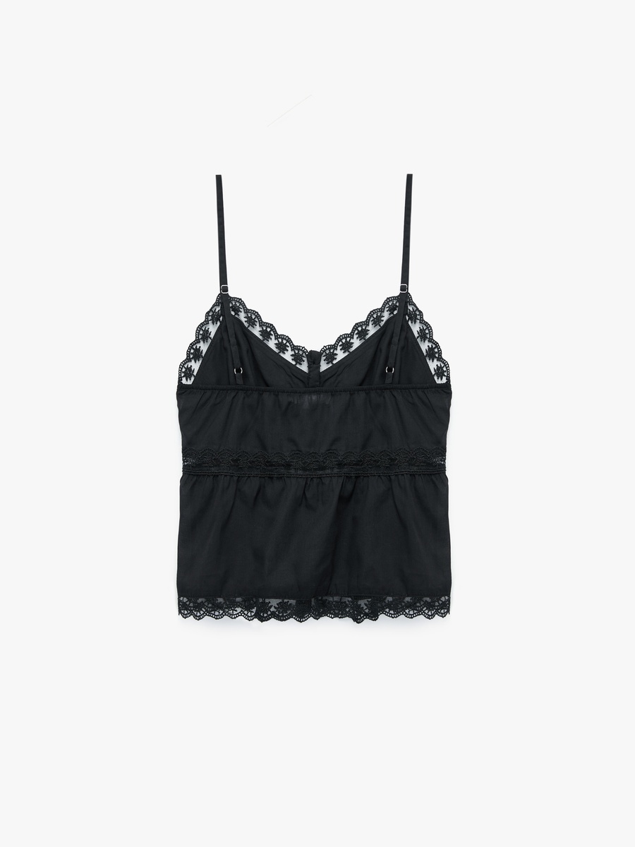 Lace Trim Strappy Top