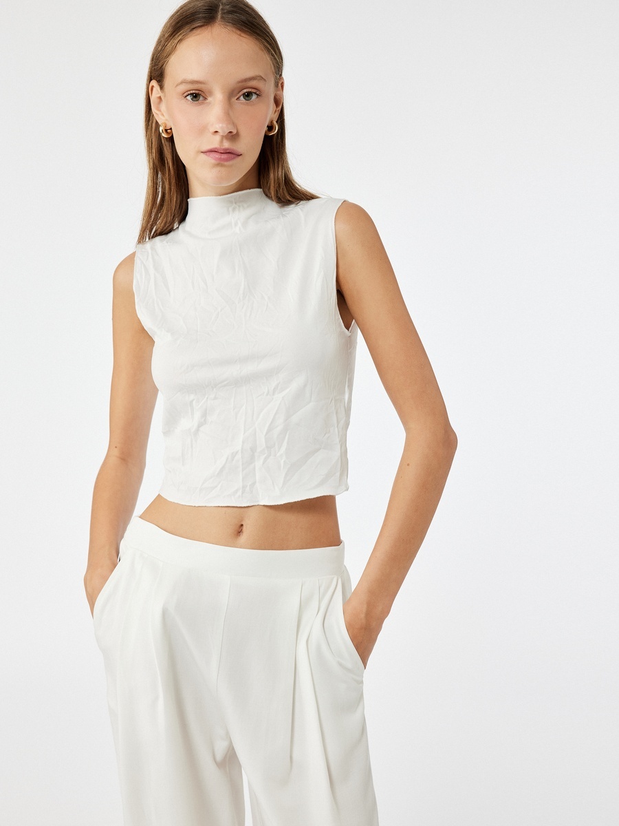 High Neck Crop Tank Top