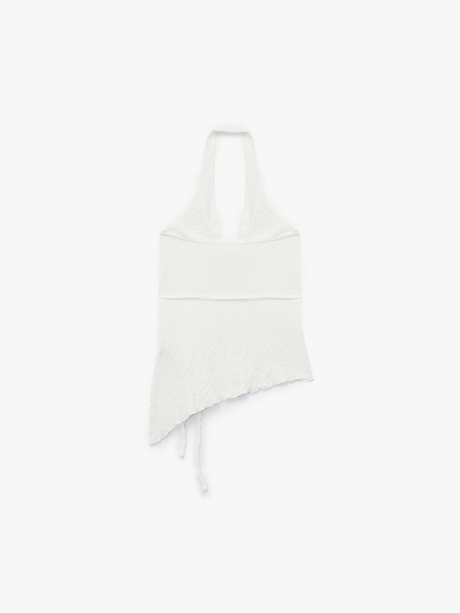 Asymmetric Hem Cowl Neck Top