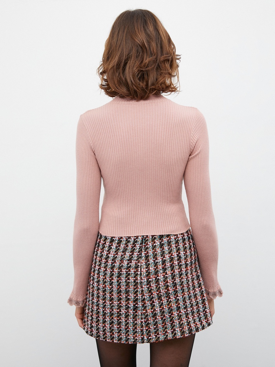 Ribbed Knitted Glitter Sweater