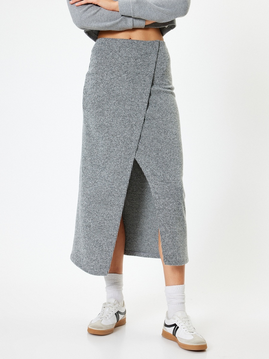 Knit Midi Envelop Skirt