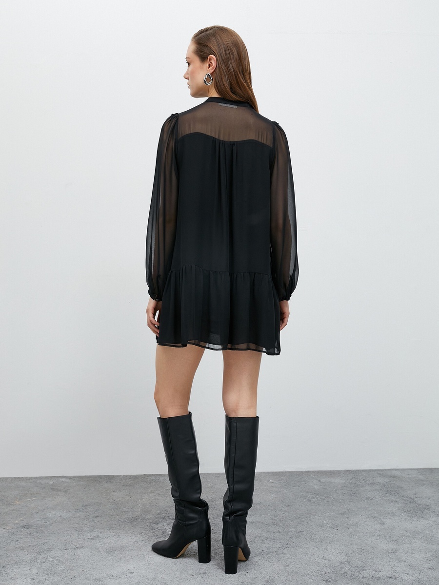 Frilled Chiffon Mini Dress