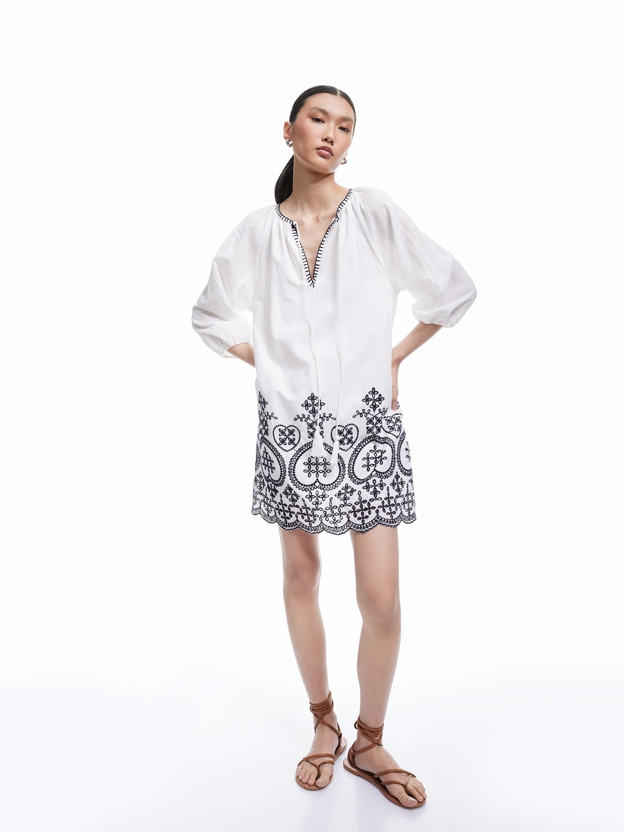 Embroidered Mini Dress