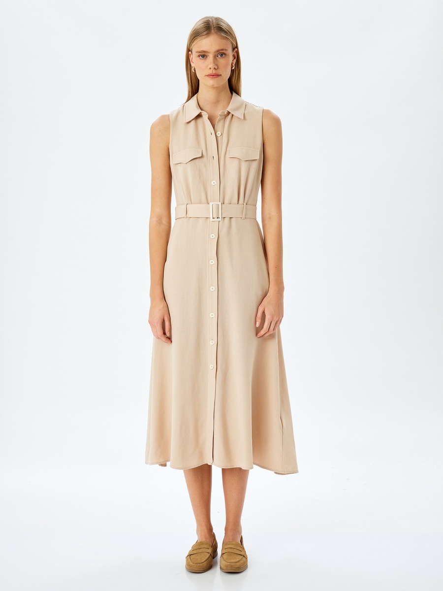 فستان ميدي بلا أكمام