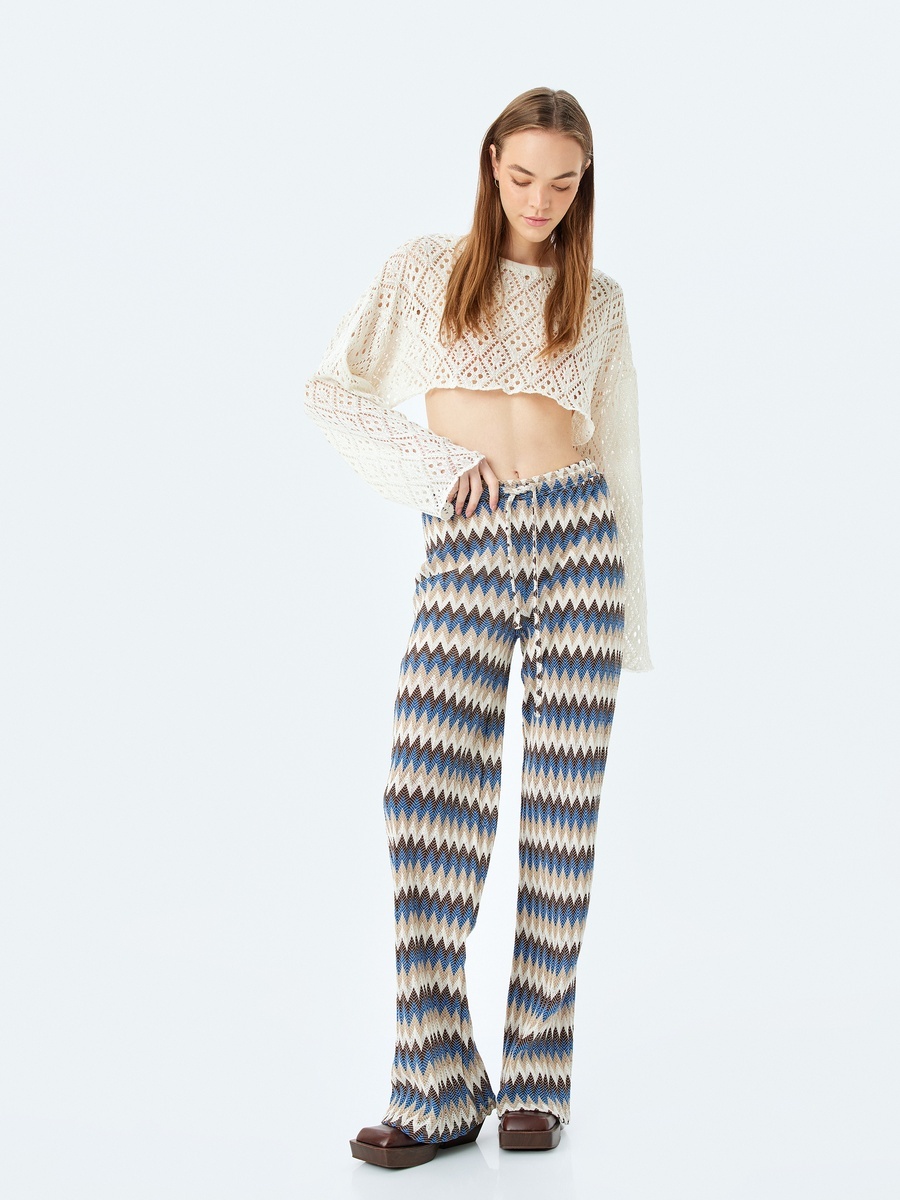 Chevron Wide Leg Pants