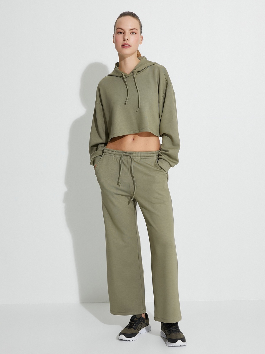 Crop Hooded Oversized Sweatshirt 