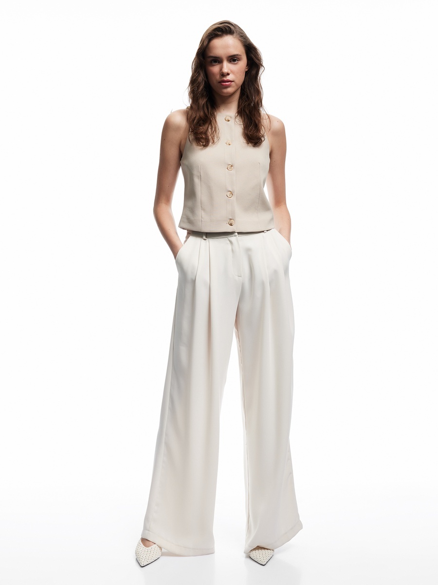 Solid Sleeveless Button Vest