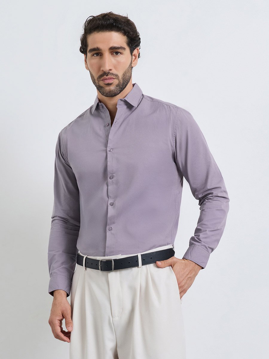 Men Poplin Solid Regular Fit Shirt