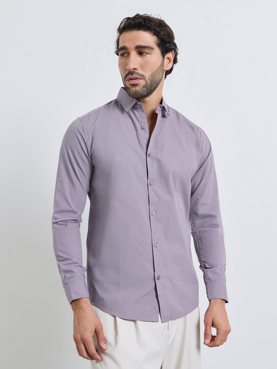 Men Poplin Solid Regular Fit Shirt