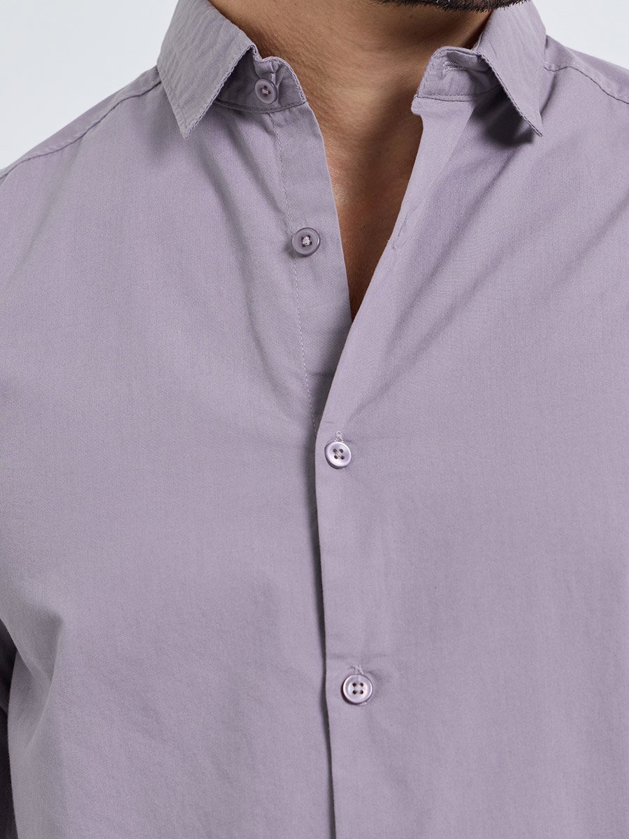 Men Poplin Solid Regular Fit Shirt