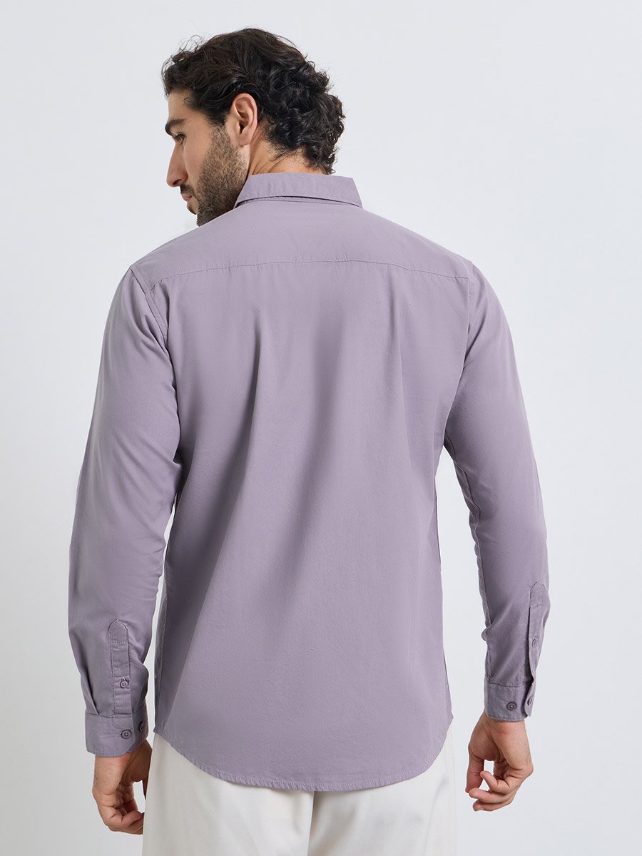 Men Poplin Solid Regular Fit Shirt