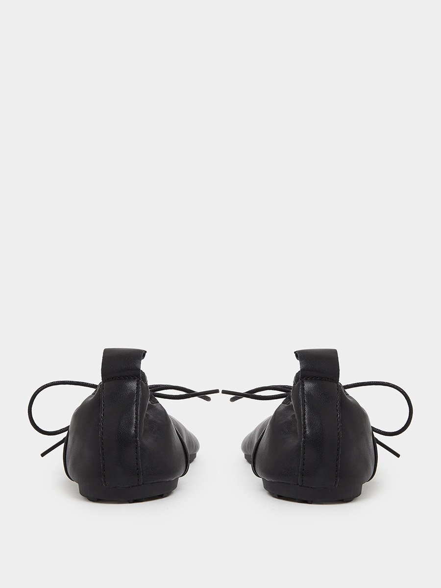 Black Plain Lace-Up Shoes