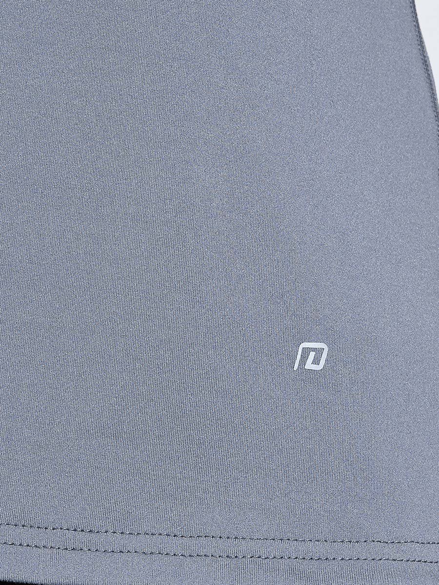 Grey Solid Logo Racerback Mesh Insert SS T-Shirt